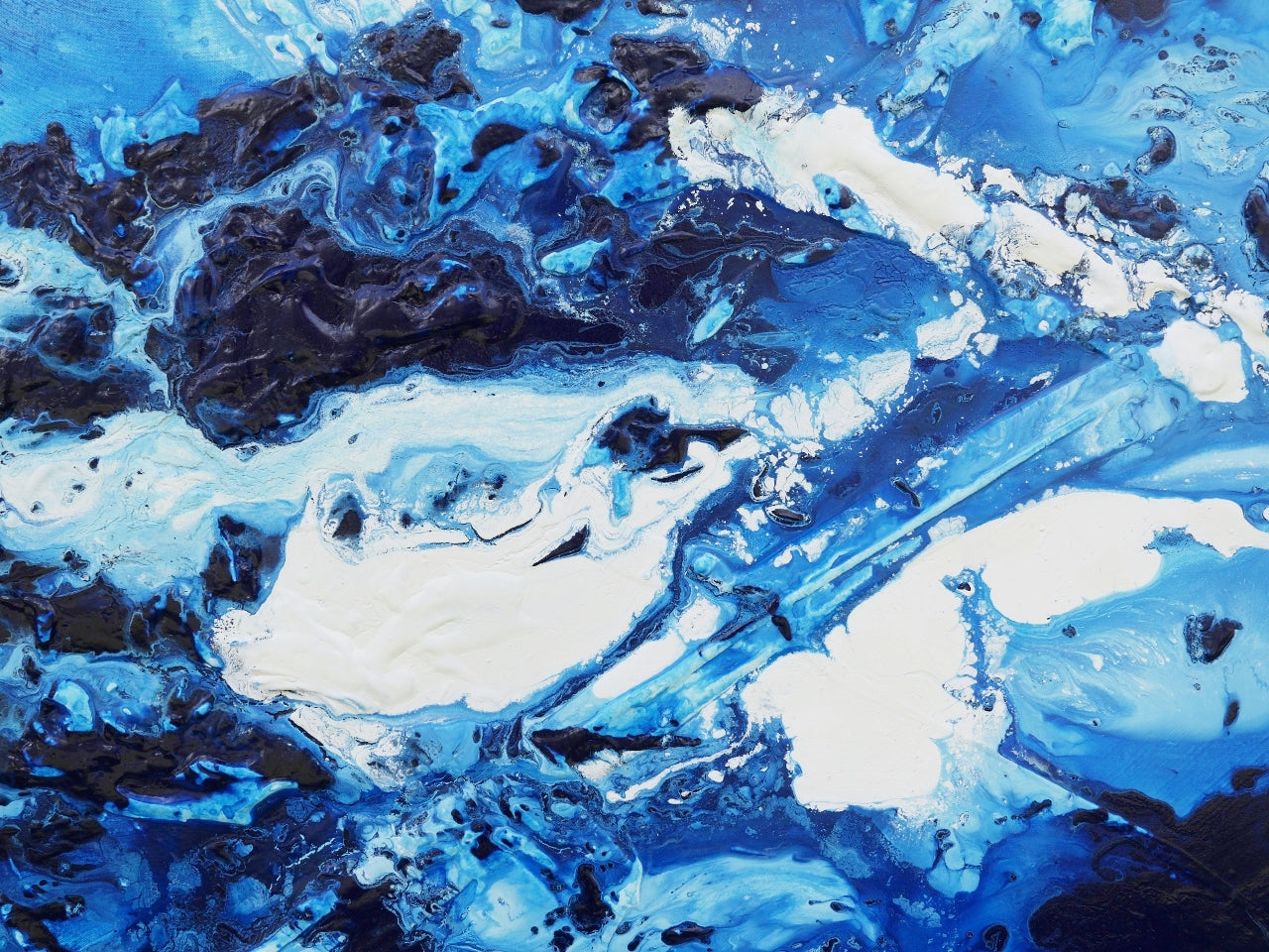 Blue Spice 270cm x 120cm Textured Abstract Painting