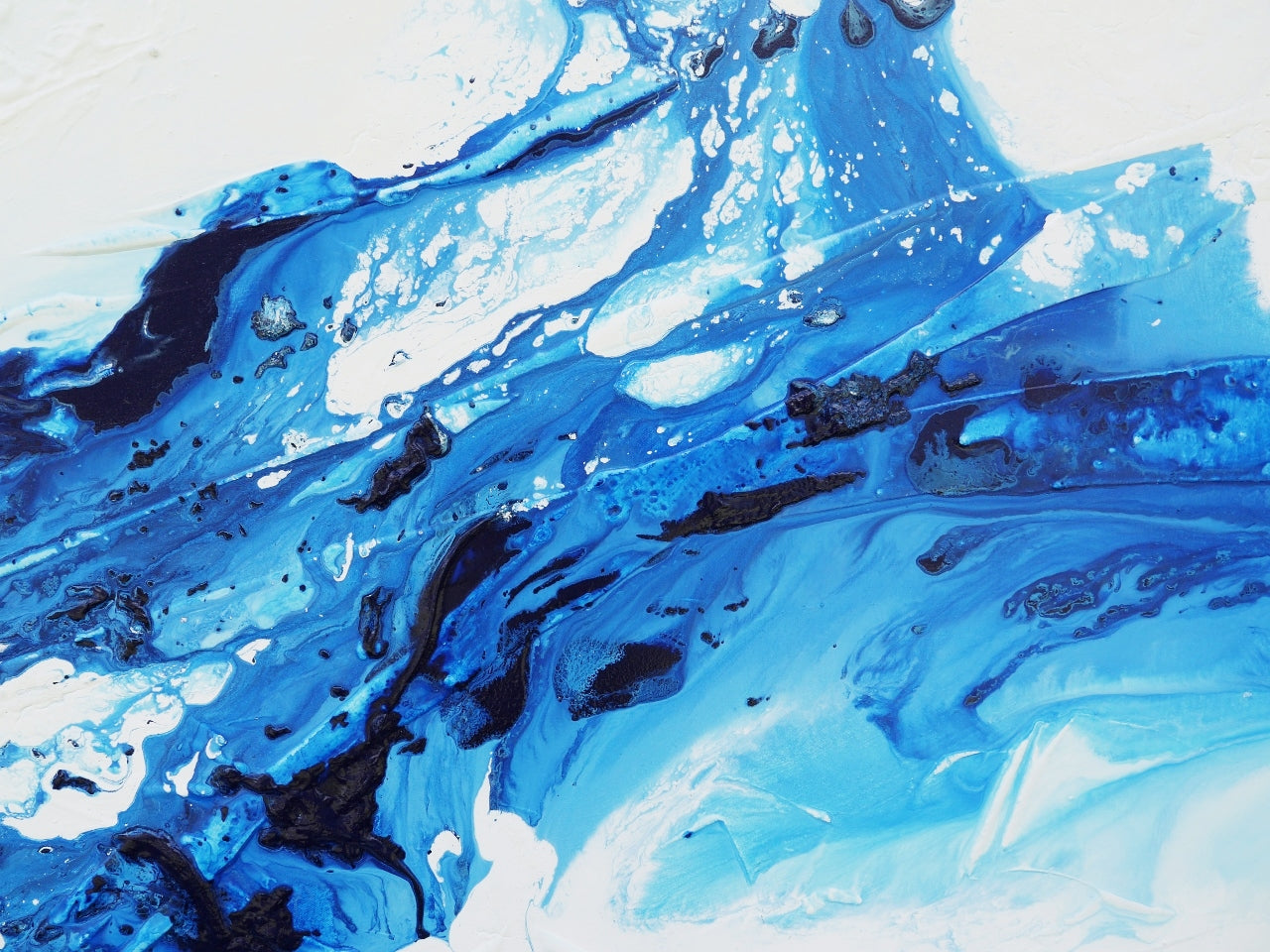 Blue Spice 270cm x 120cm Textured Abstract Painting