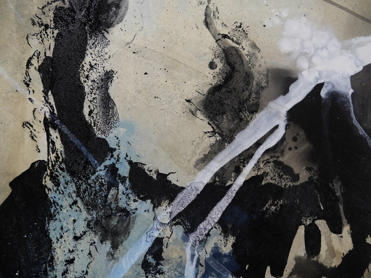 Refined 77 250cm x 150cm Blended Ink Abstract Painting