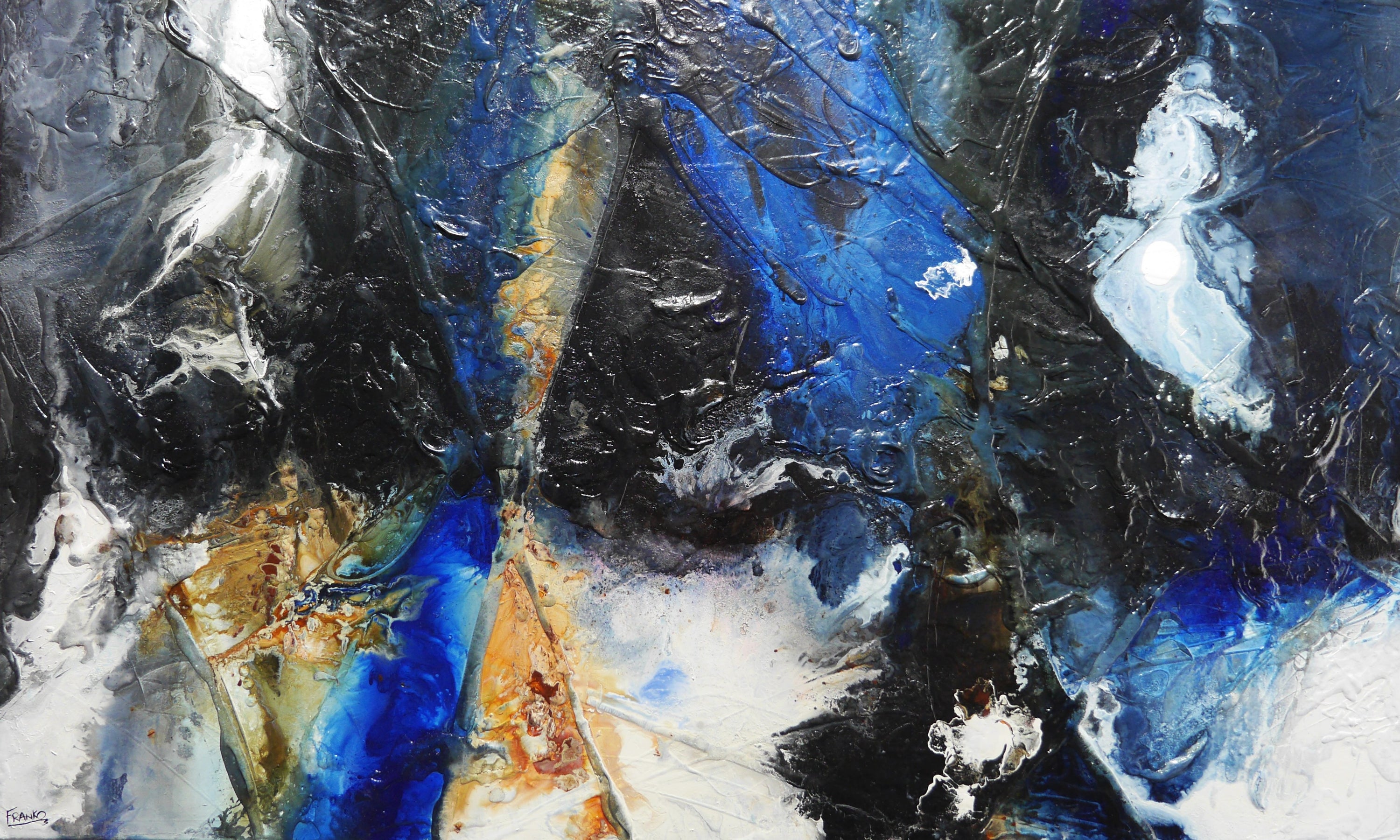 Divided Attention 250cm x 150cm FRAMED Textured Abstract Painting-Abstract-[Franko_Artist]-[Australian_artist]-[Gold_Coast]-[Brisbane]-[modern]-[contemporary]-[original]-[Large_artwork]-Franklin Art Studio