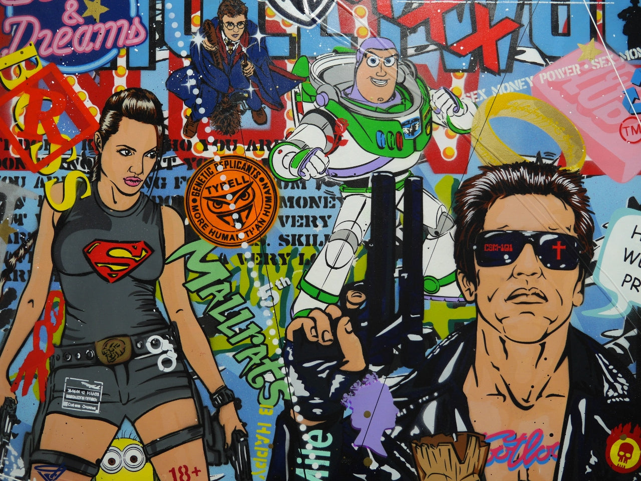 The Golden Ticket 240cm x 120cm Textured Urban Pop Art Painting (SOLD)