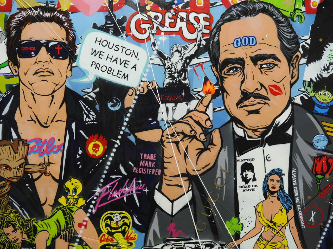 The Golden Ticket 240cm x 120cm Textured Urban Pop Art Painting (SOLD)