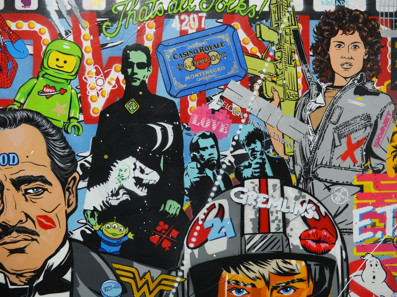 The Golden Ticket 240cm x 120cm Textured Urban Pop Art Painting (SOLD)