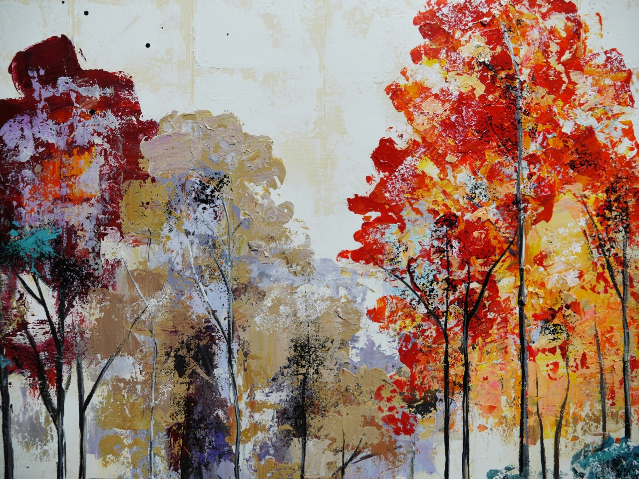 Autumn Light 200cm x 120cm Framed Landscape Textured Abstract Realism Painting (SOLD)