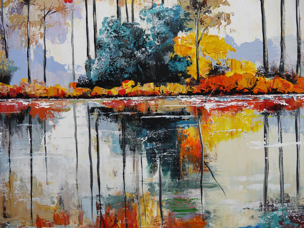 Autumn Light 200cm x 120cm Framed Landscape Textured Abstract Realism Painting (SOLD)