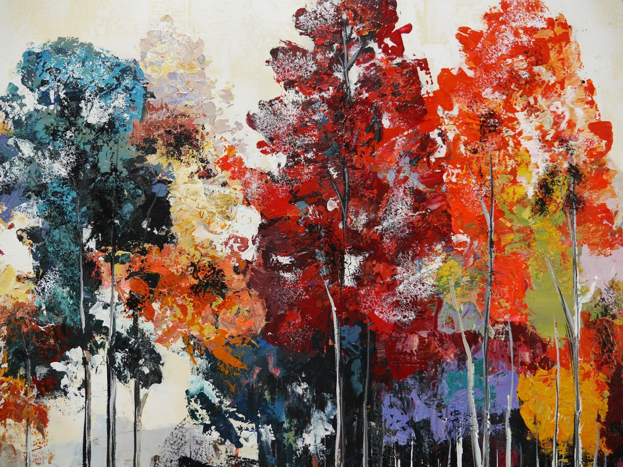 Autumn Light 200cm x 120cm Framed Landscape Textured Abstract Realism Painting (SOLD)