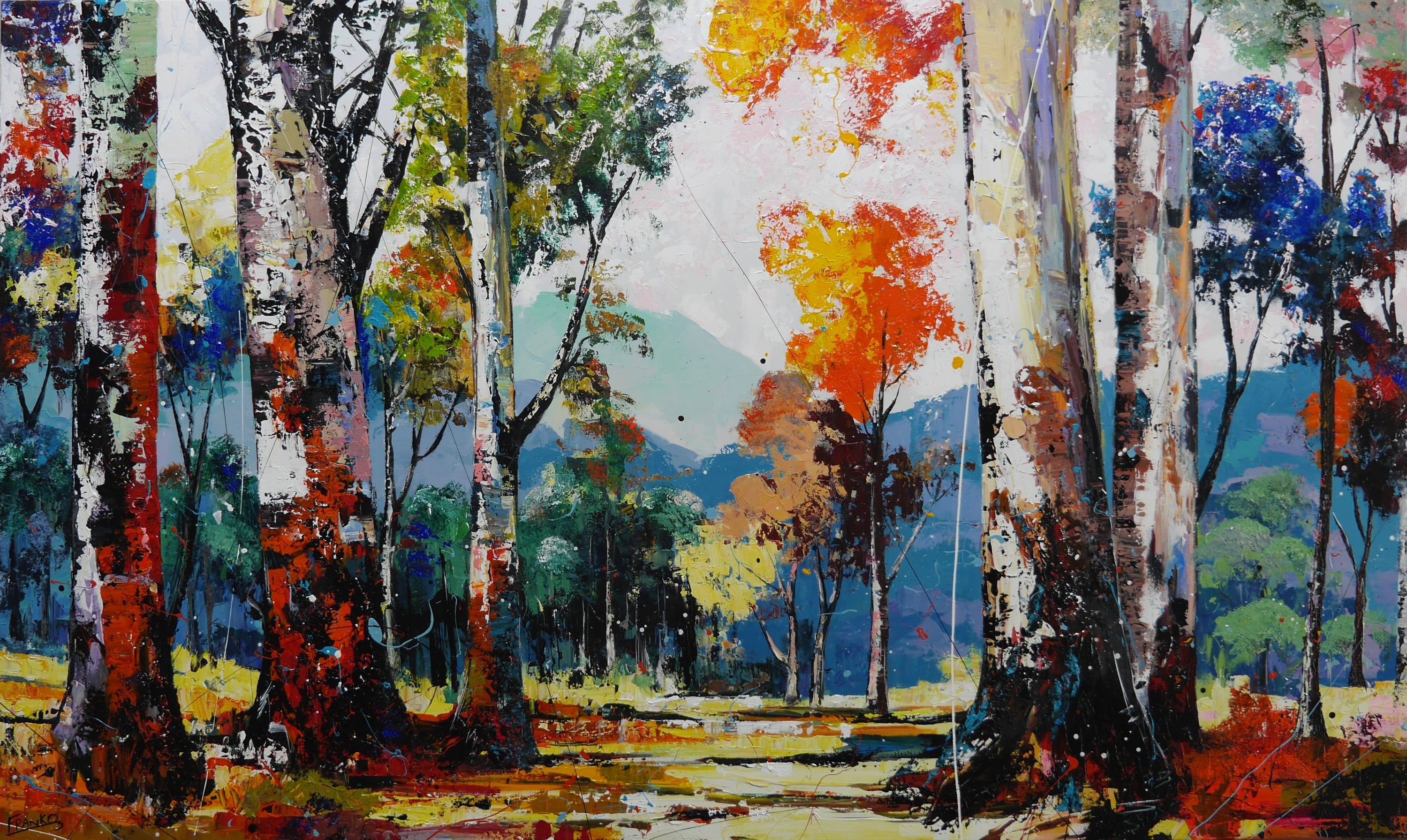 Silent Expanse 200cm x 120cm Framed Landscape Textured Abstract Realism Painting (SOLD)-abstract realism-[Franko_Artist]-[Australian_artist]-[Gold_Coast]-[Brisbane]-[modern]-[contemporary]-[original]-[Large_artwork]-Franklin Art Studio