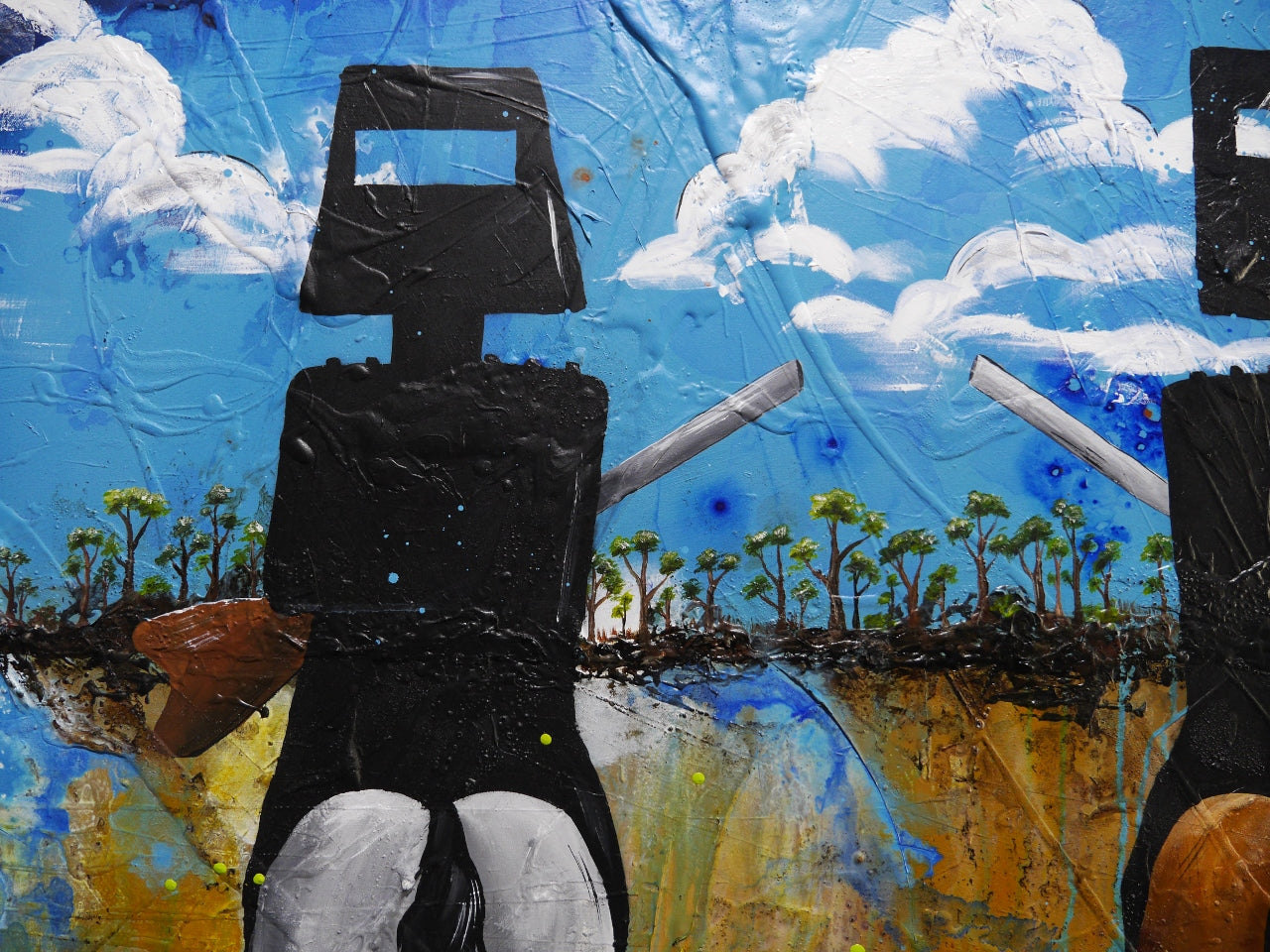 Kelly Bros 200cm x 120cm Ned Kelly Abstract Realism Textured Painting (SOLD)