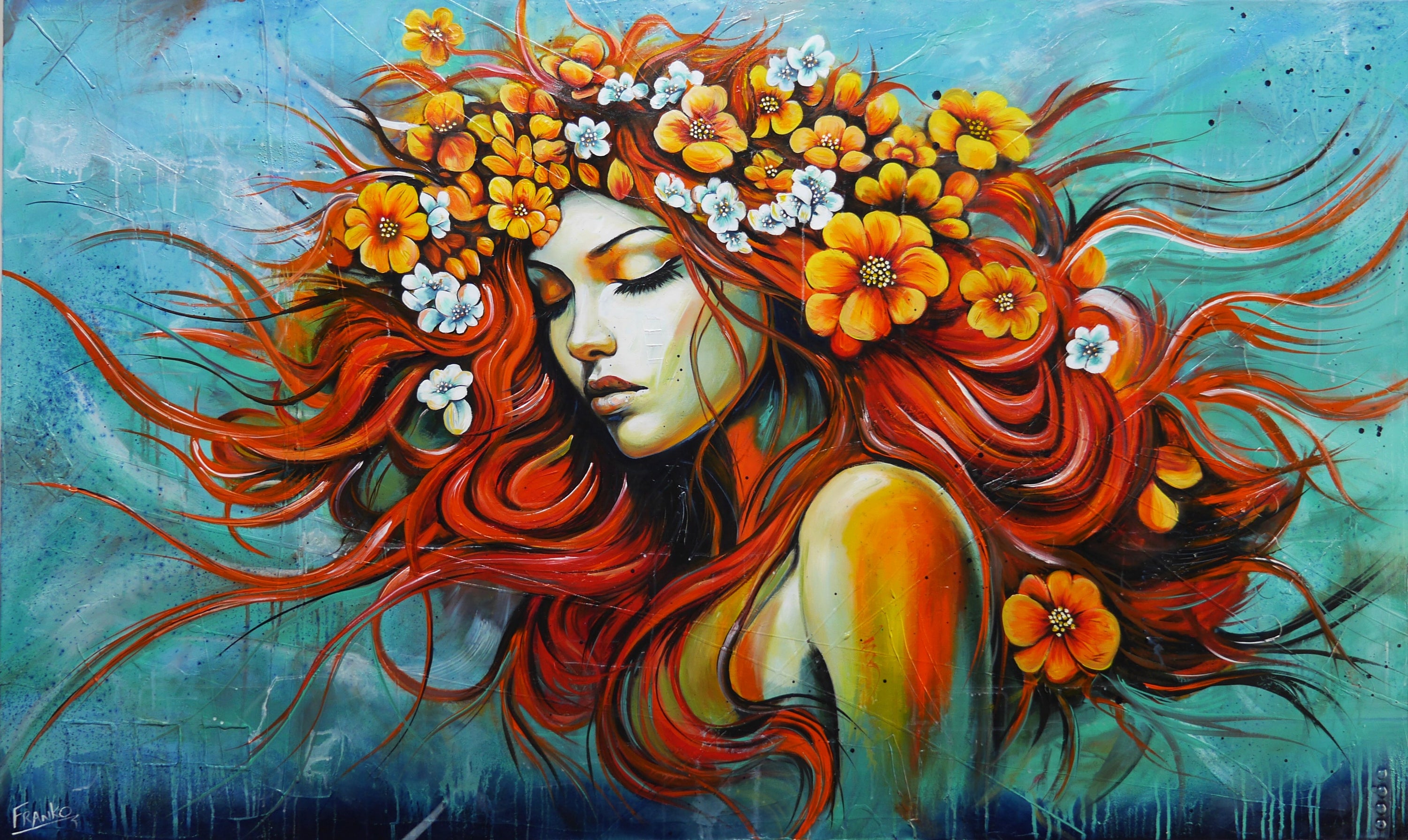 Calista 200cm x 120cm Abstract Realism Textured Framed Painting-people-[Franko_Artist]-[Australian_artist]-[Gold_Coast]-[Brisbane]-[modern]-[contemporary]-[original]-[Large_artwork]-Franklin Art Studio