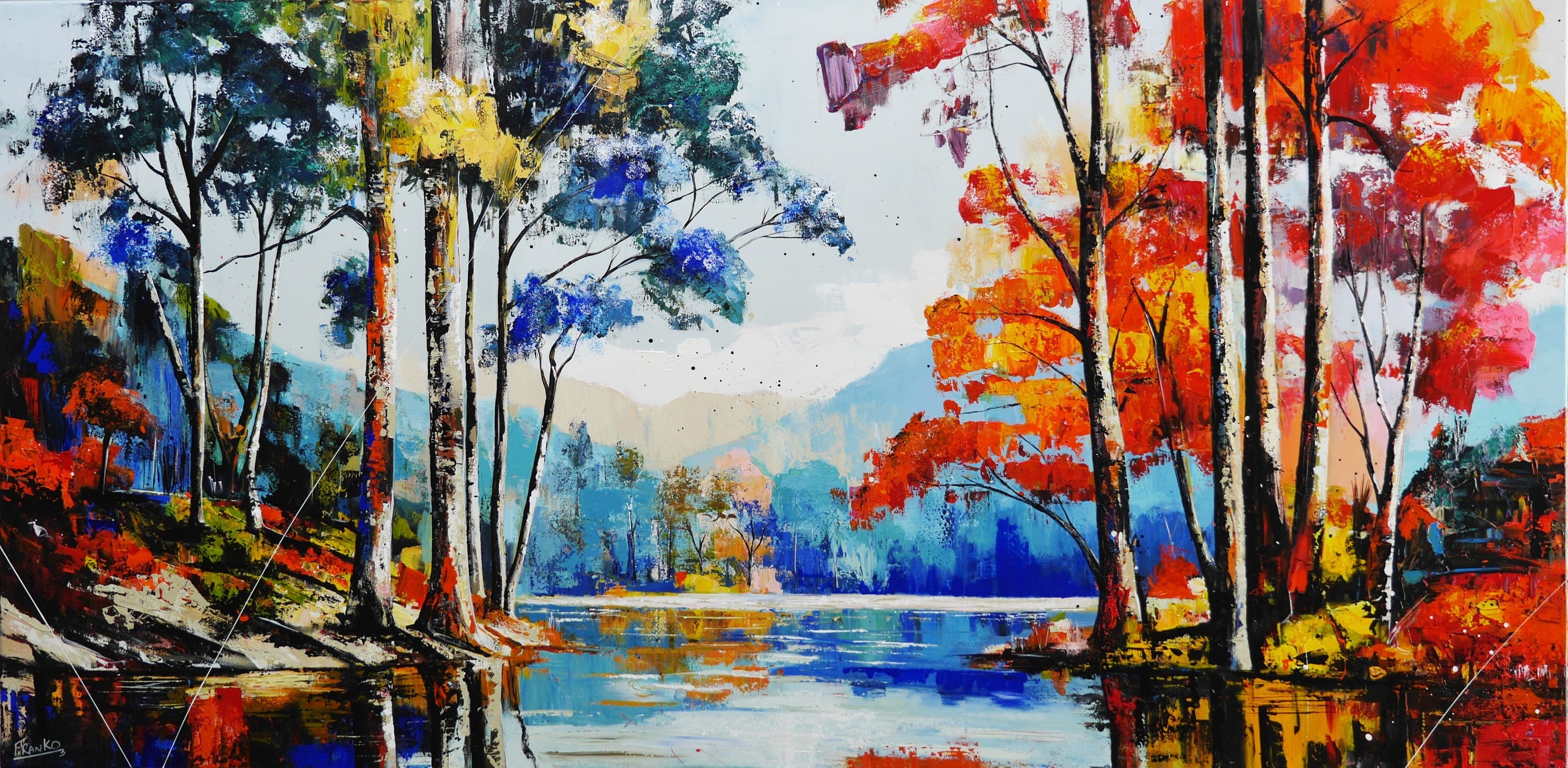 The Expanse 240cm x 120cm Framed Landscape Textured Abstract Realism Painting-abstract realism-[Franko_Artist]-[Australian_artist]-[Gold_Coast]-[Brisbane]-[modern]-[contemporary]-[original]-[Large_artwork]-Franklin Art Studio