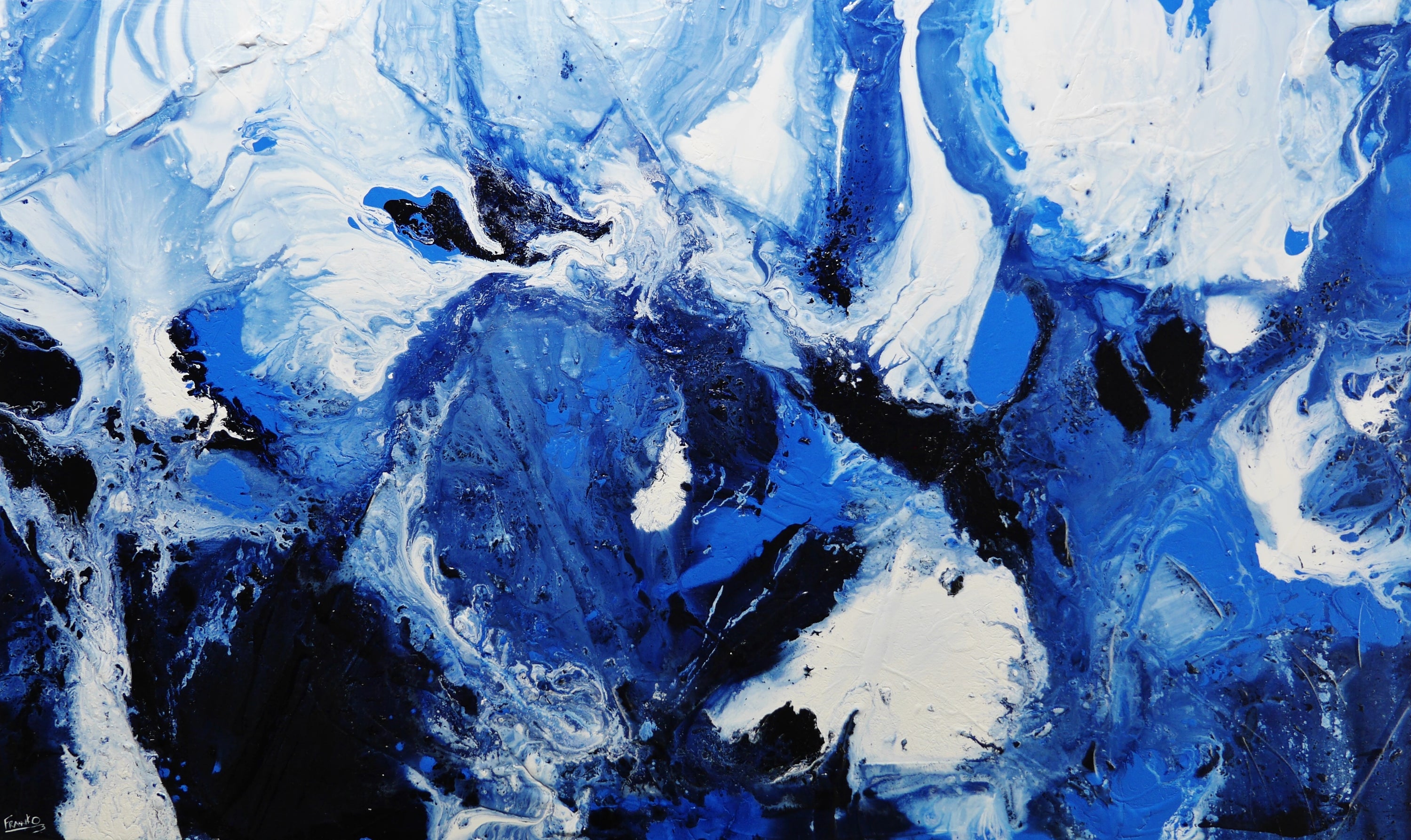 Aquatic Clarity 250cm x 150cm Textured Abstract Painting-Abstract-[Franko_Artist]-[Australian_artist]-[Gold_Coast]-[Brisbane]-[modern]-[contemporary]-[original]-[Large_artwork]-Franklin Art Studio