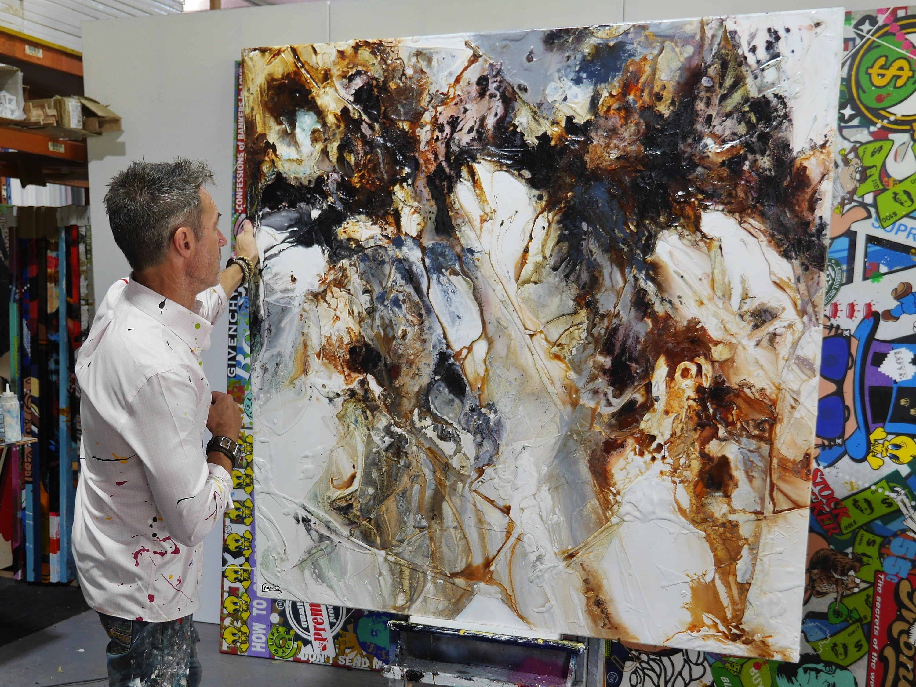 Slated Nara 150cm x 150cm Textured Abstract Painting