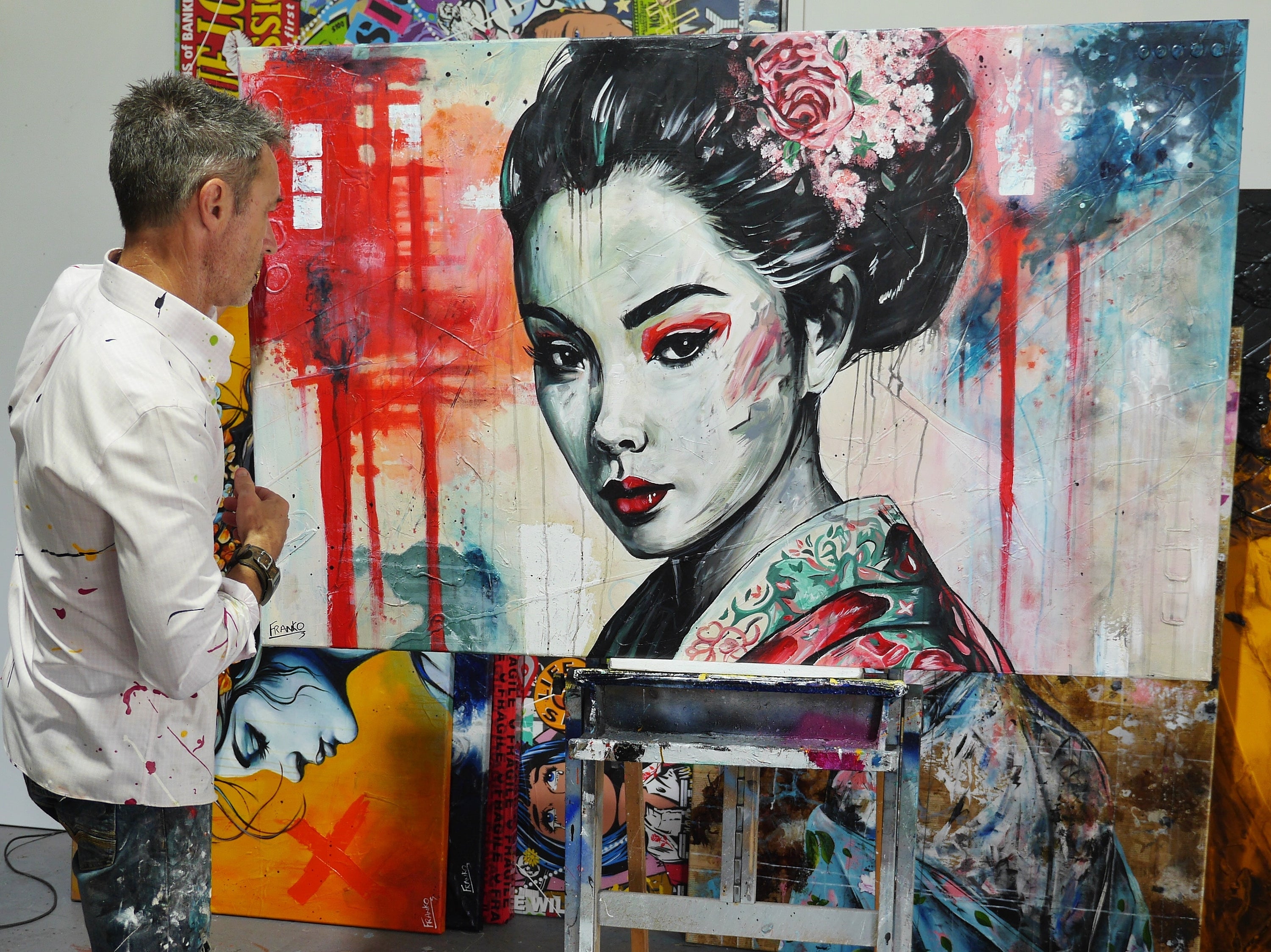 Haruka 160cm x 100cm FRAMED Abstract Realism Textured Painting (SOLD KERRY)