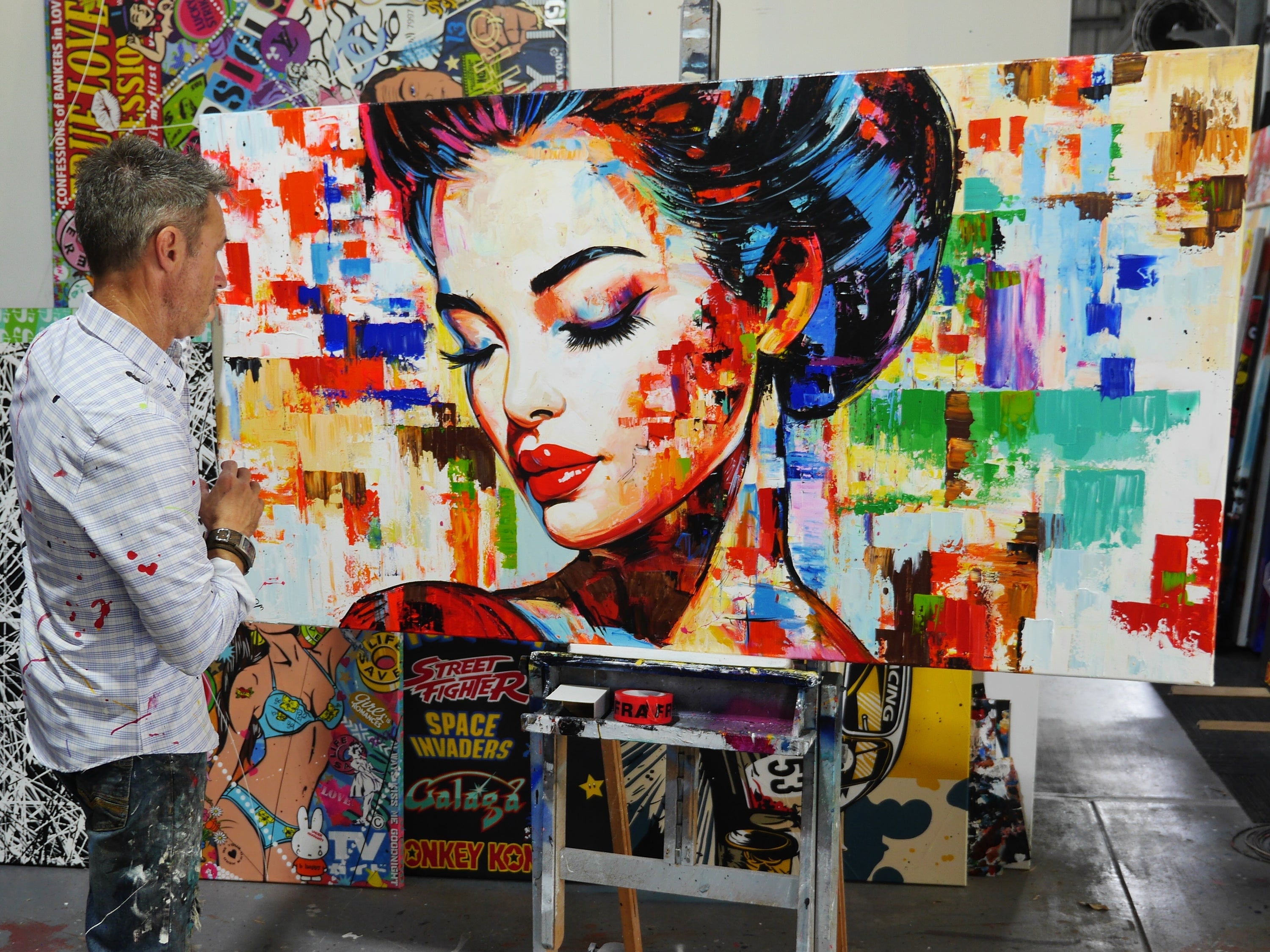 Yuga 190cm x 100cm FRAMED Abstract Realism Textured Painting (SOLD)