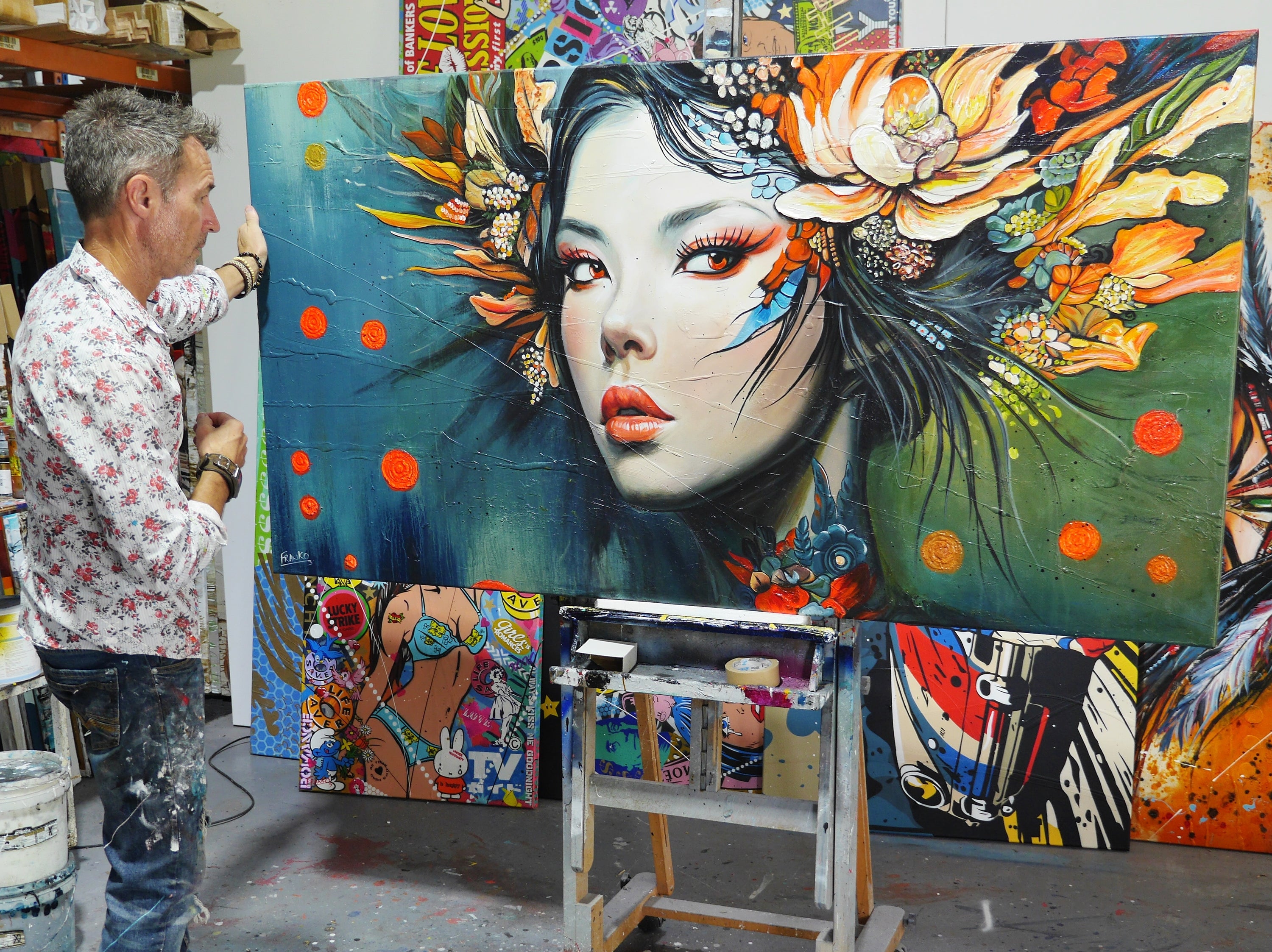 Ayaka 190cm x 100cm FRAMED Abstract Realism Textured Painting (SOLD)