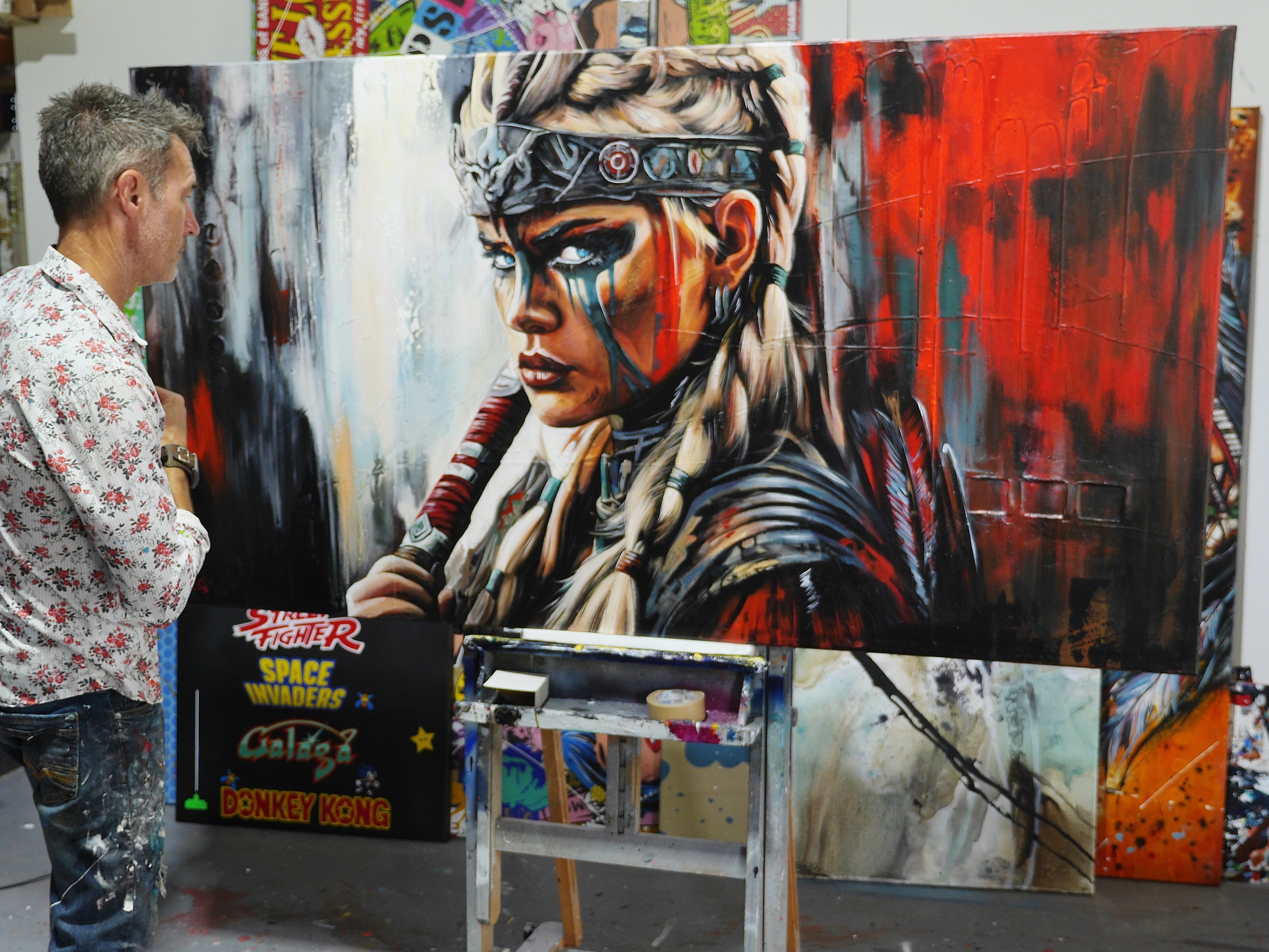 Valkyrie 190cm x 100cm FRAMED Abstract Realism Textured Painting