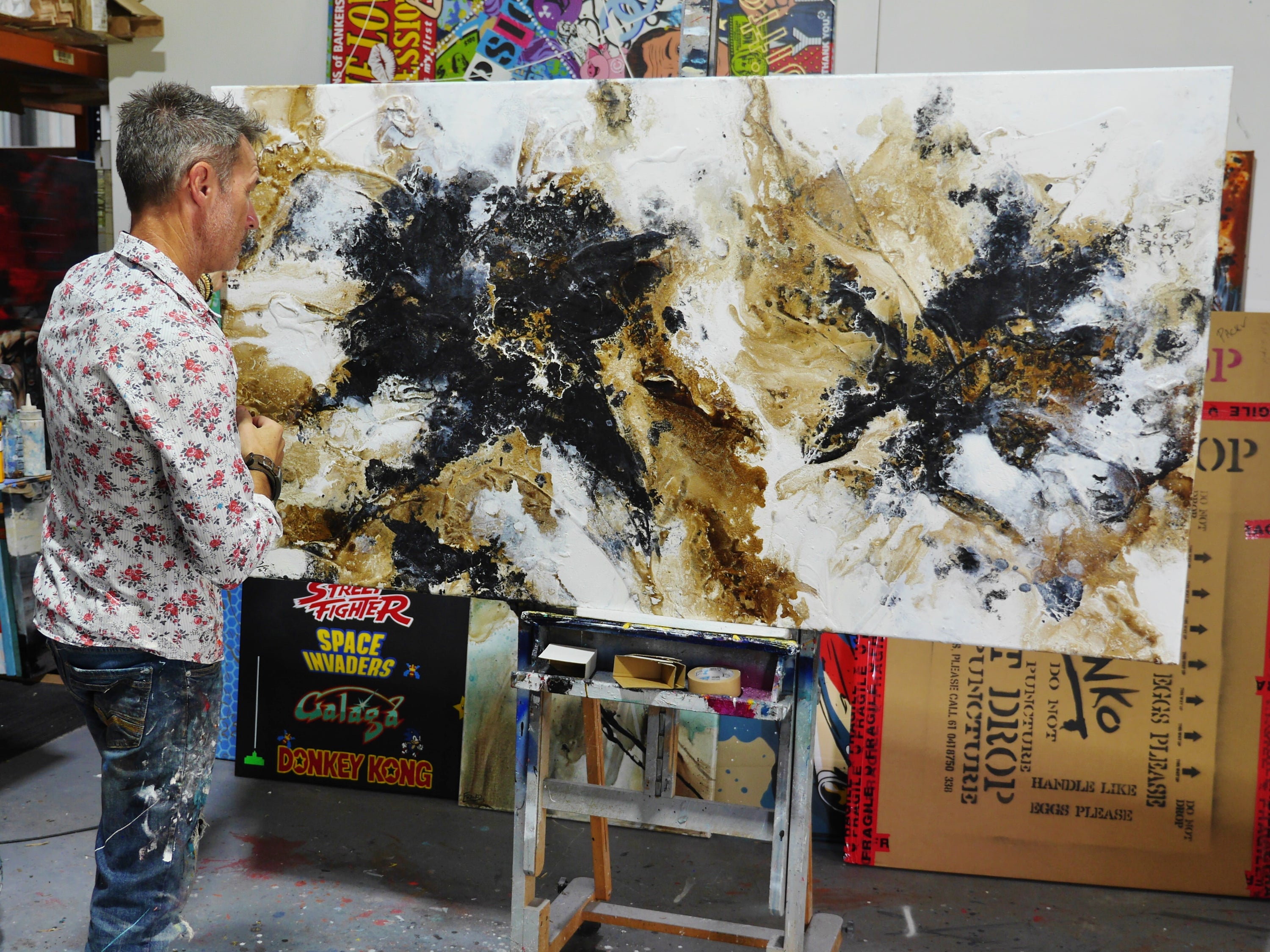 Moon Dust 190cm x 100cm Textured Abstract Painting