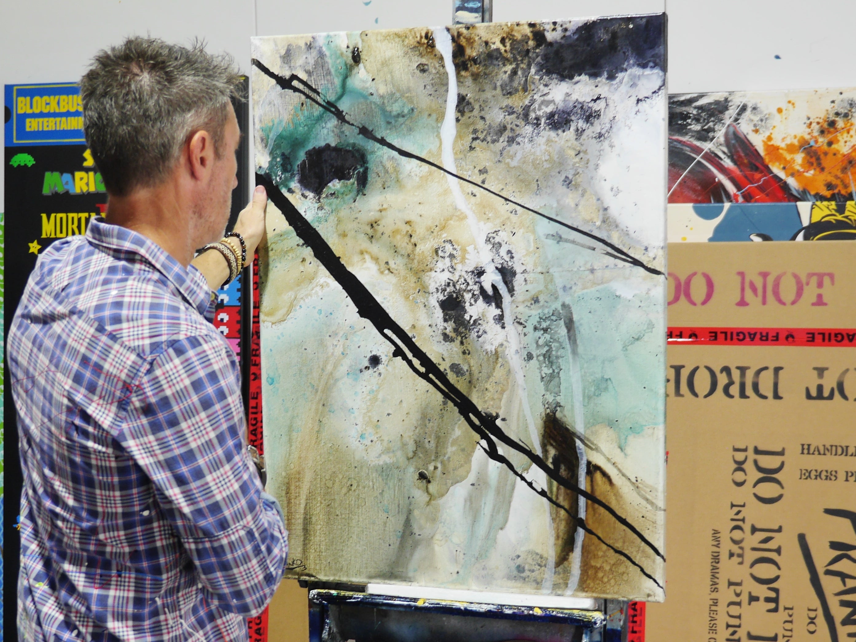 Refined 93 75cm x 100cm Blended Ink Abstract Painting (SOLD)