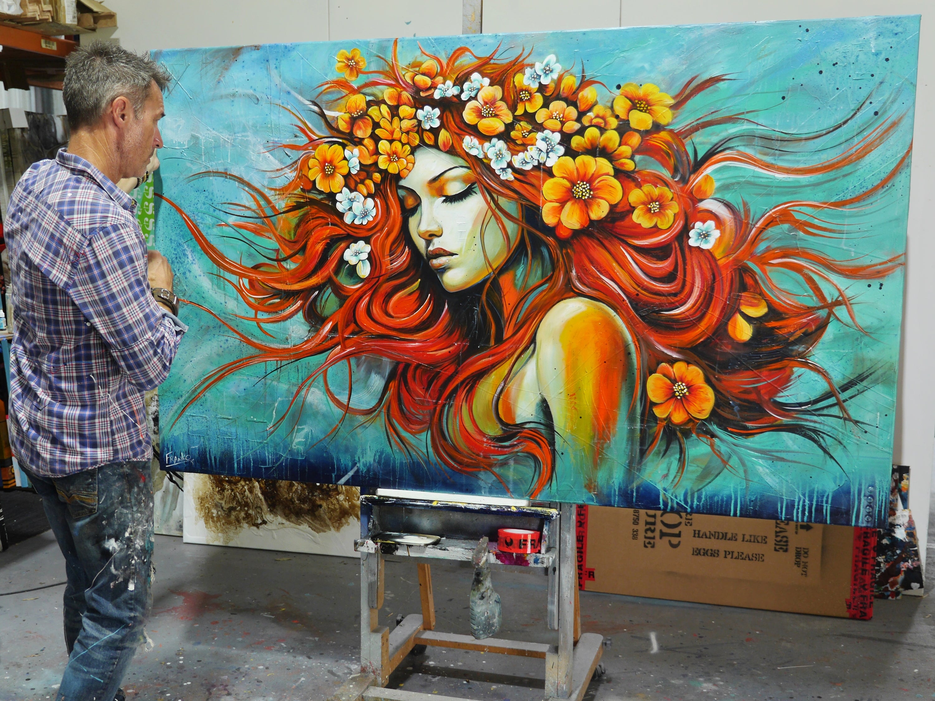 Calista 200cm x 120cm Abstract Realism Textured Framed Painting