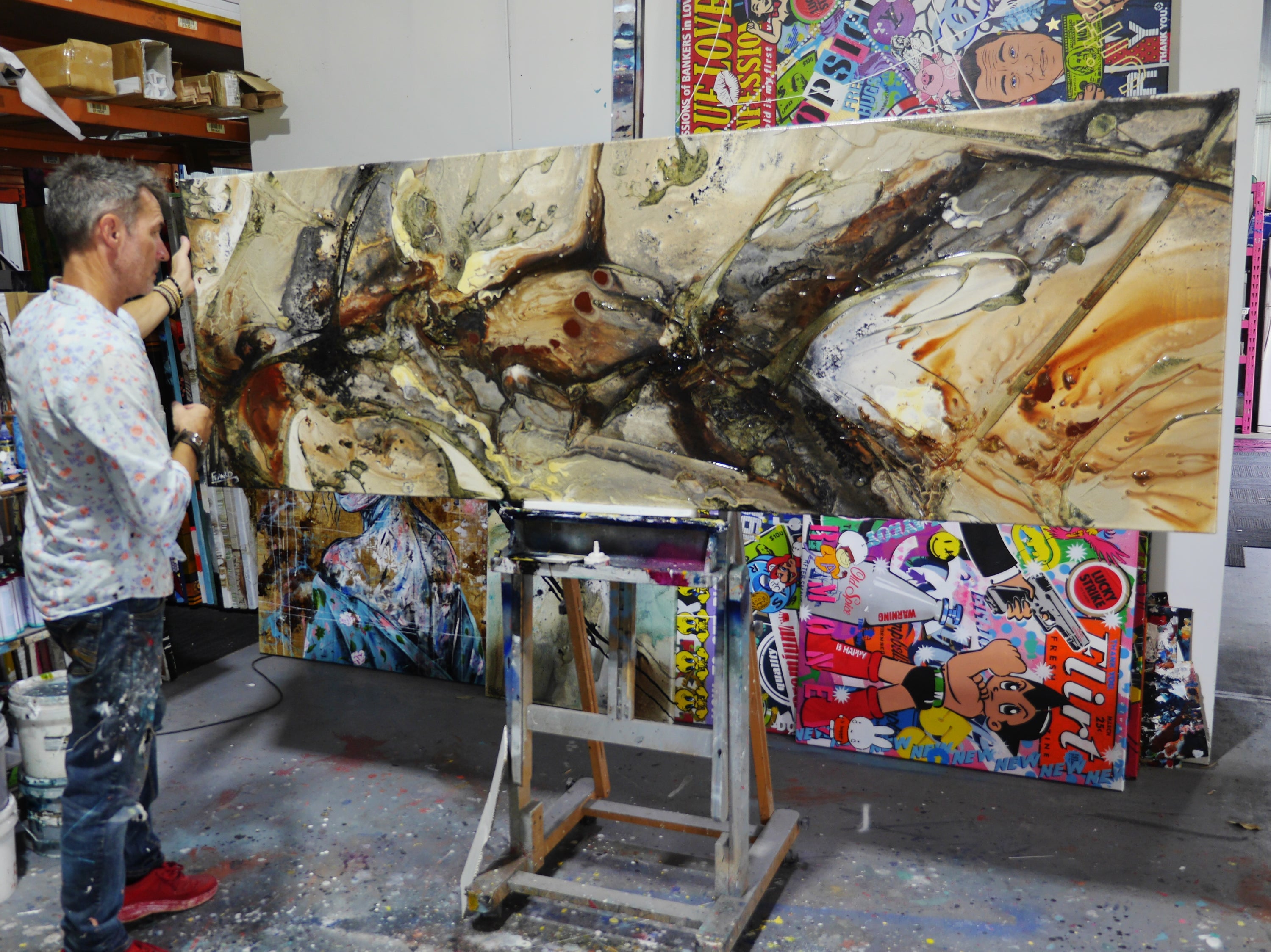 Whisper 240cm x 80cm Textured Abstract Painting (SOLD)