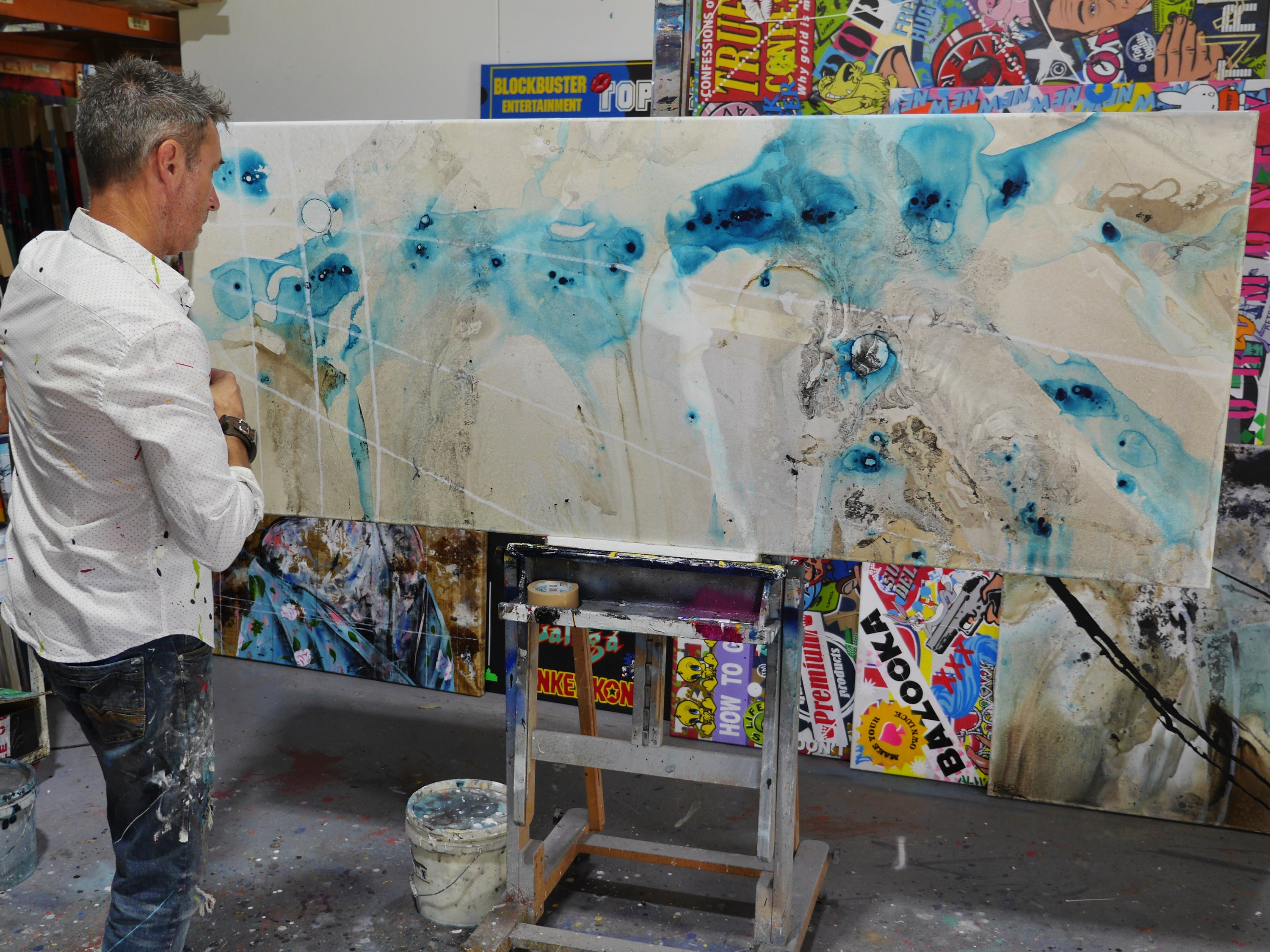 Refined 111 200cm x 80cm Blended Ink Abstract Painting (SOLD)