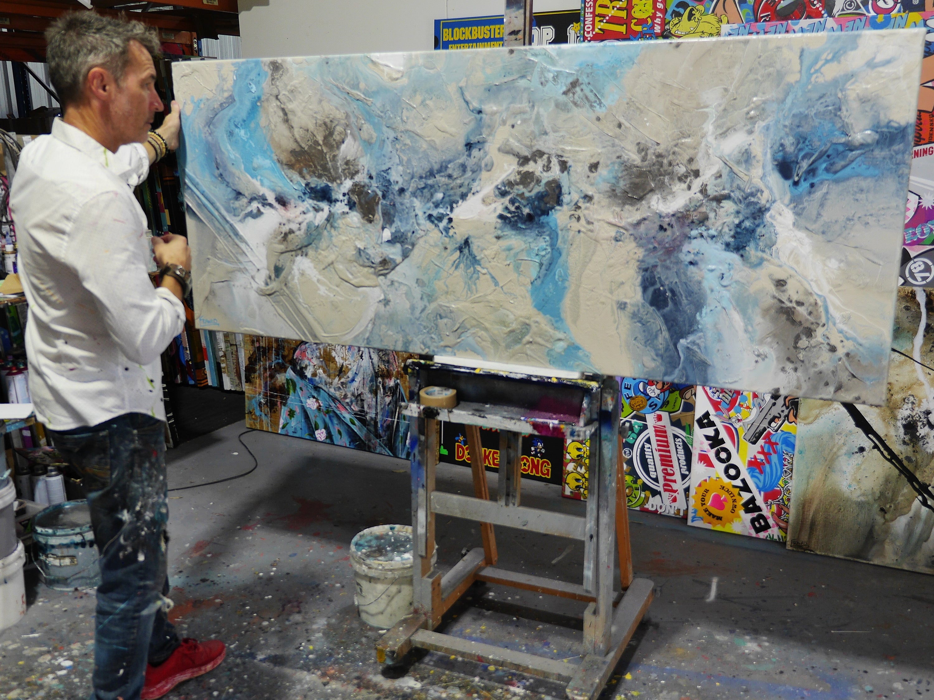 Salt Swept 200cm x 80cm Textured Abstract Painting (SOLD)