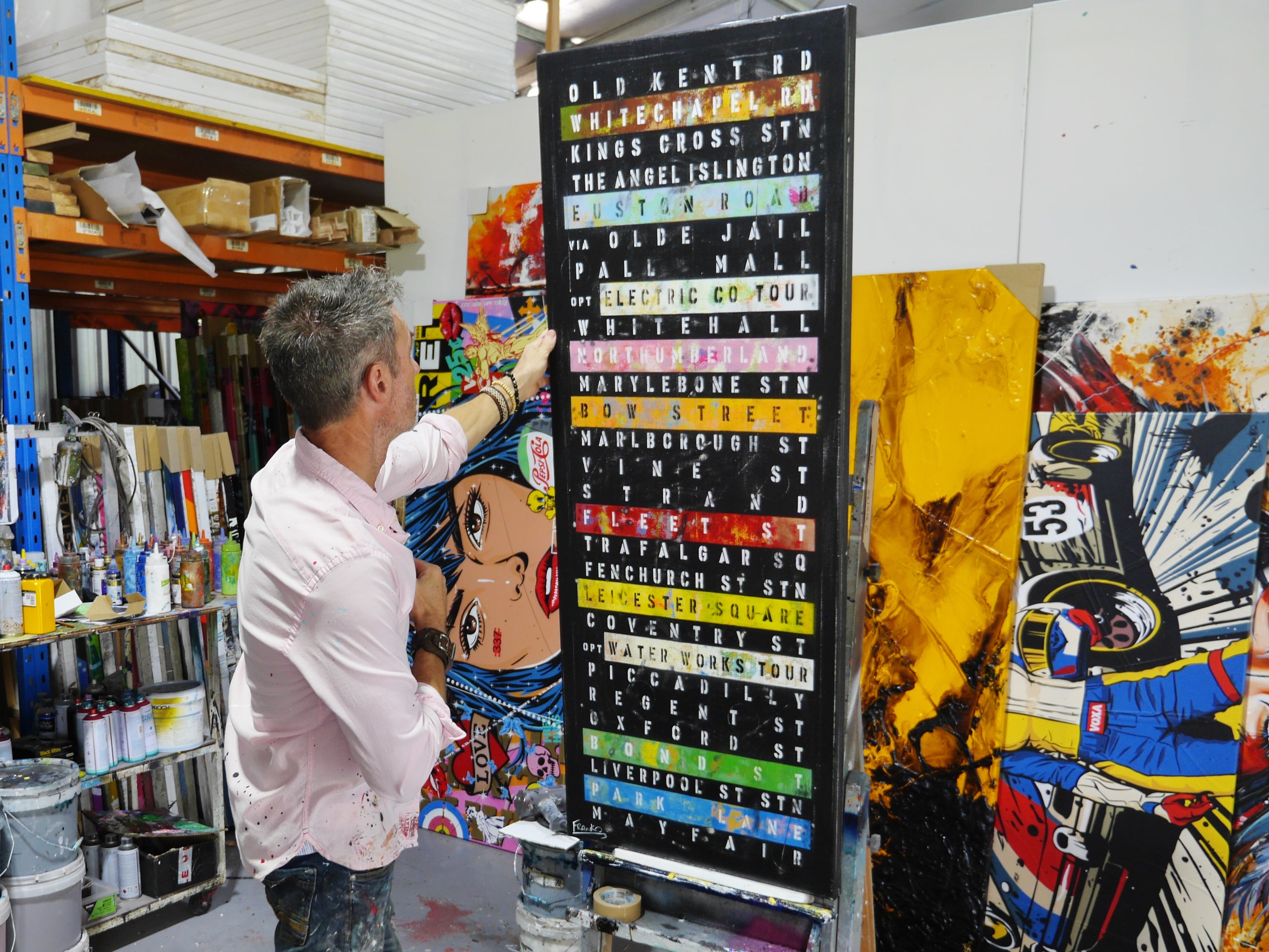 Bow St Heat 160cm x 60cm Monopoly Urban Pop Art Painting