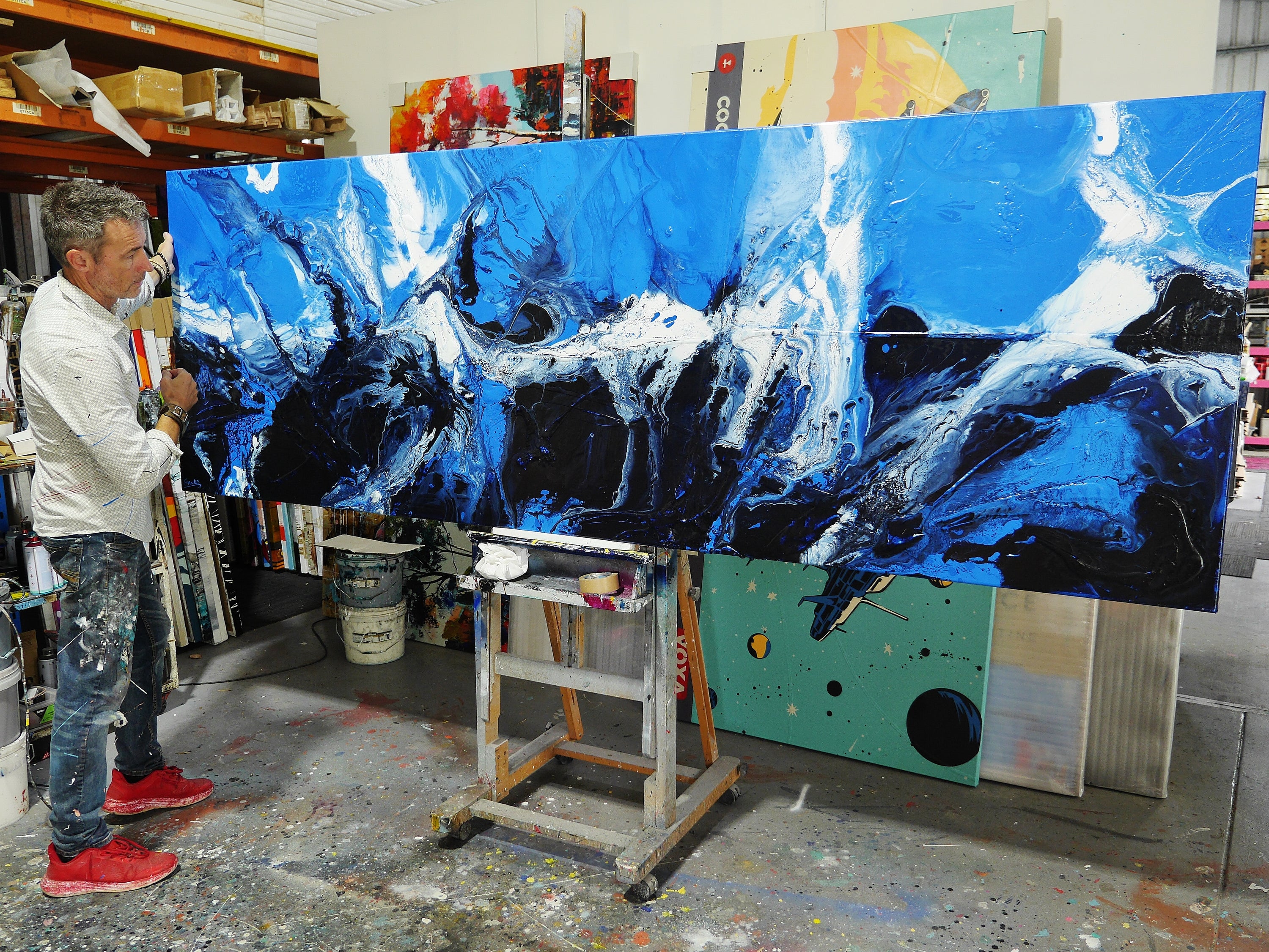 Aquaholic 295cm x 100cm Textured Abstract Painting (SOLD)