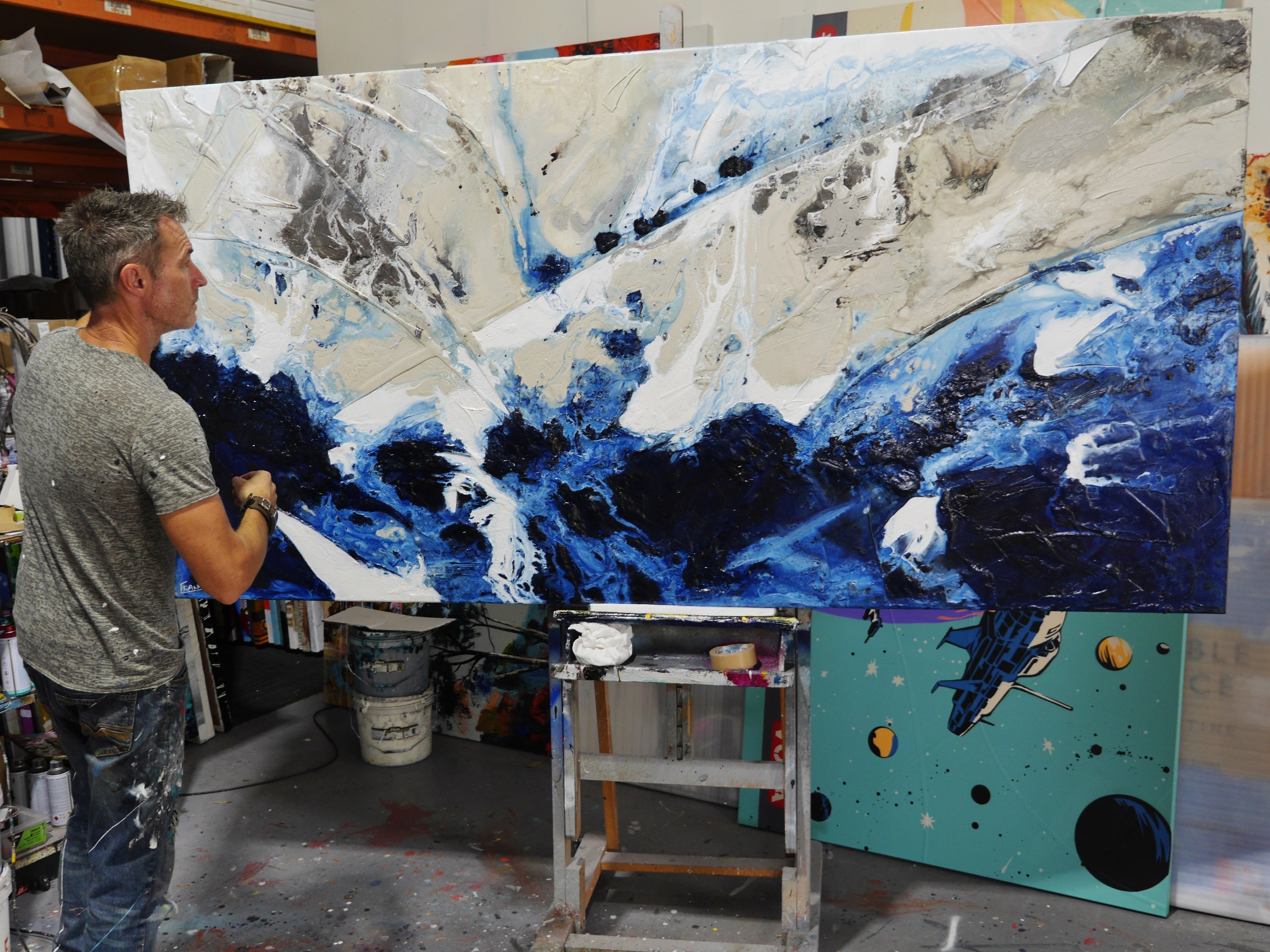 Hydrate 240cm x 120cm Textured Abstract Painting (SOLD)