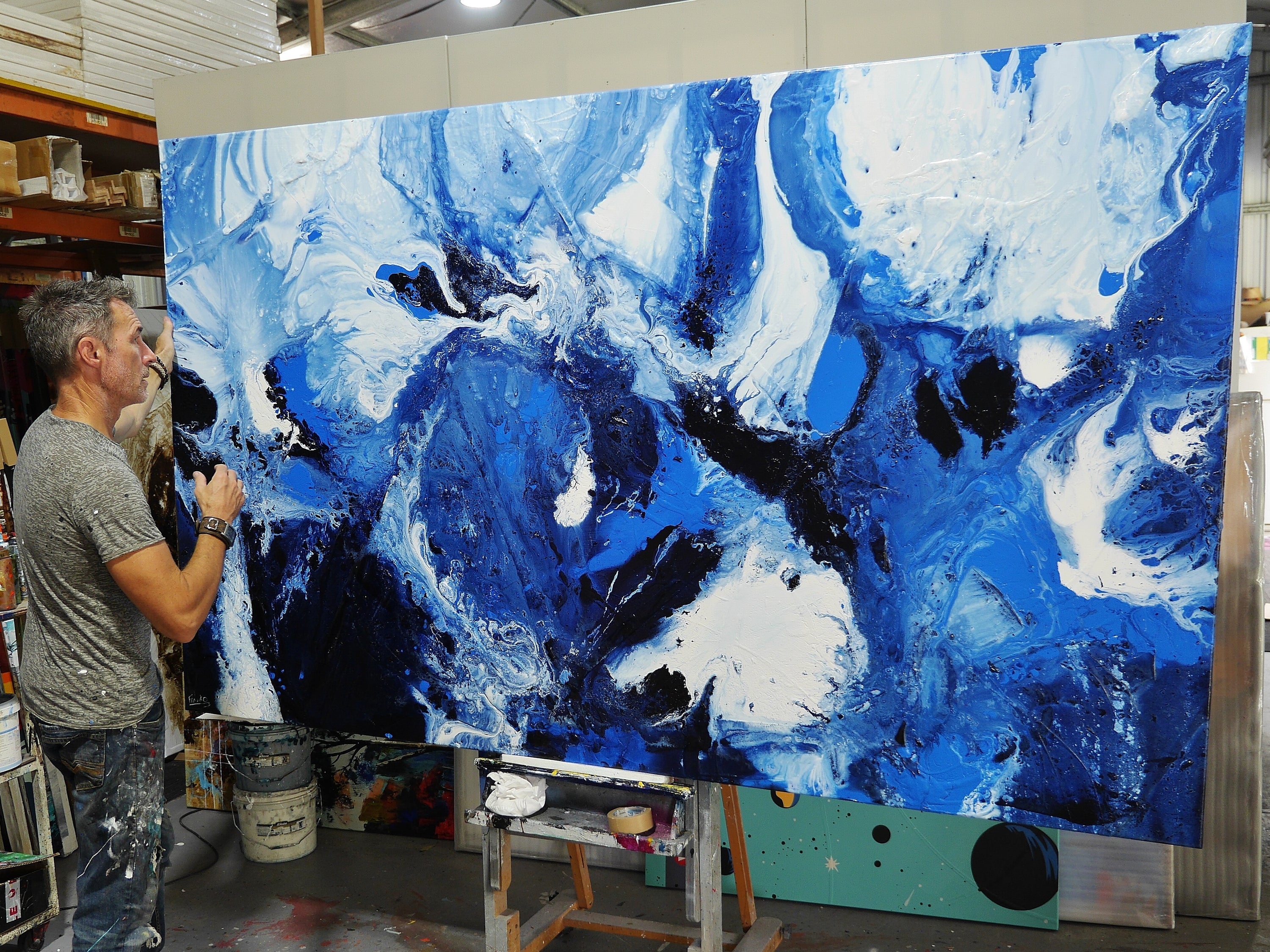 Aquatic Clarity 250cm x 150cm Textured Abstract Painting (SOLD)