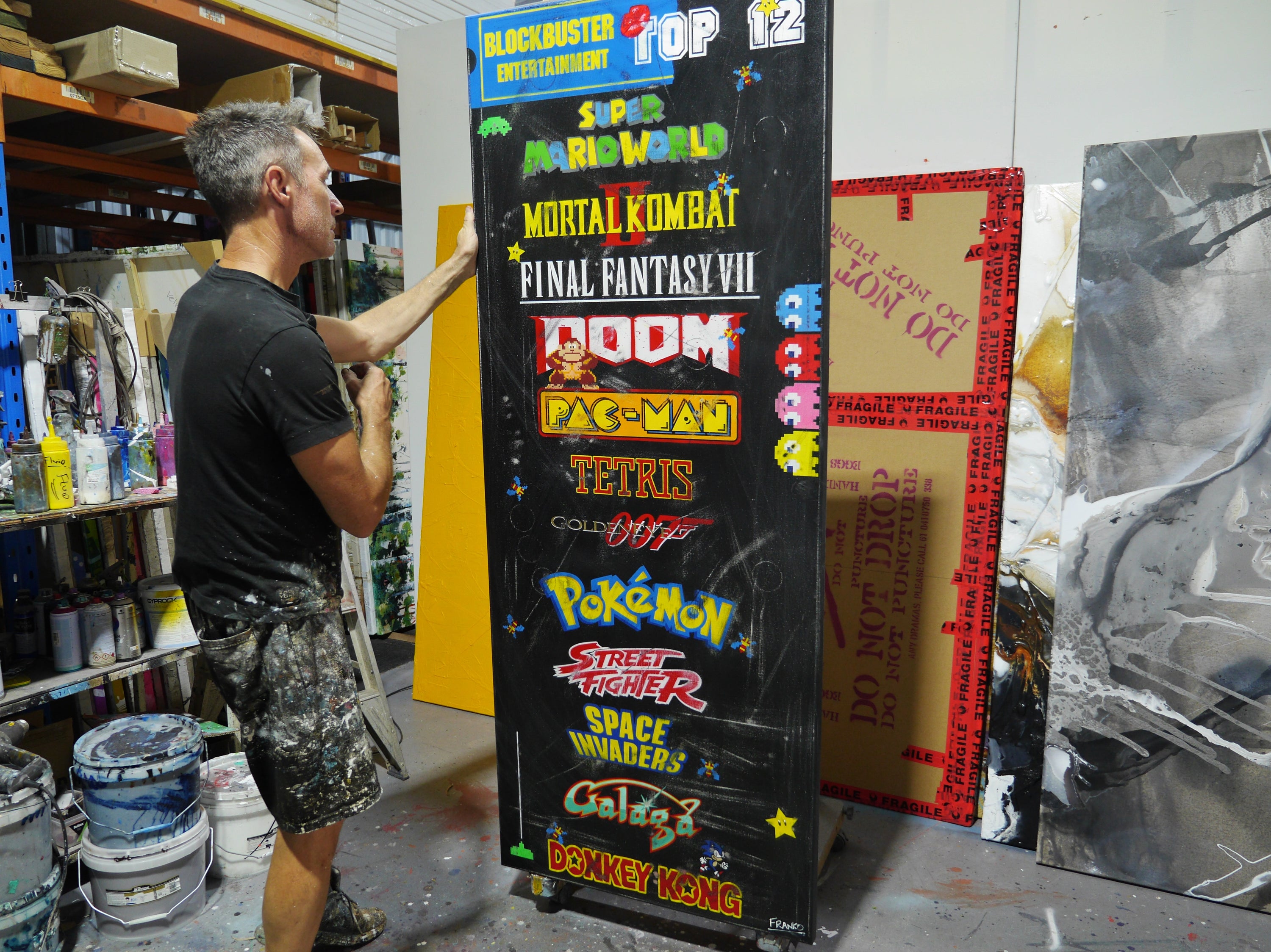 Top Gamers 200cm x 80cm Original Hand Painted Pop Art Painting (SOLD)