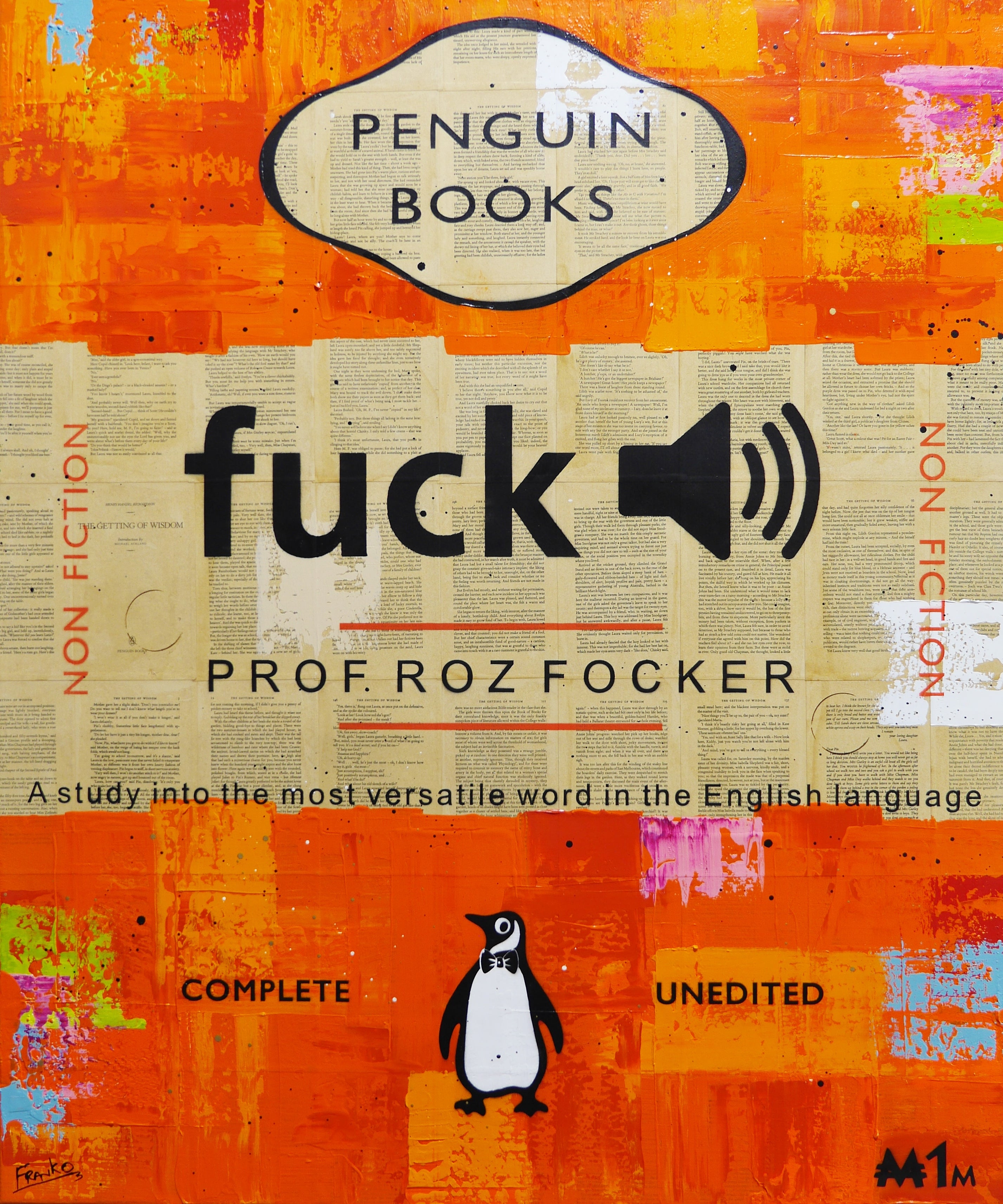 Stop "F"ing around 100cm x 120cm Urban Pop Book Club Painting (SOLD)
