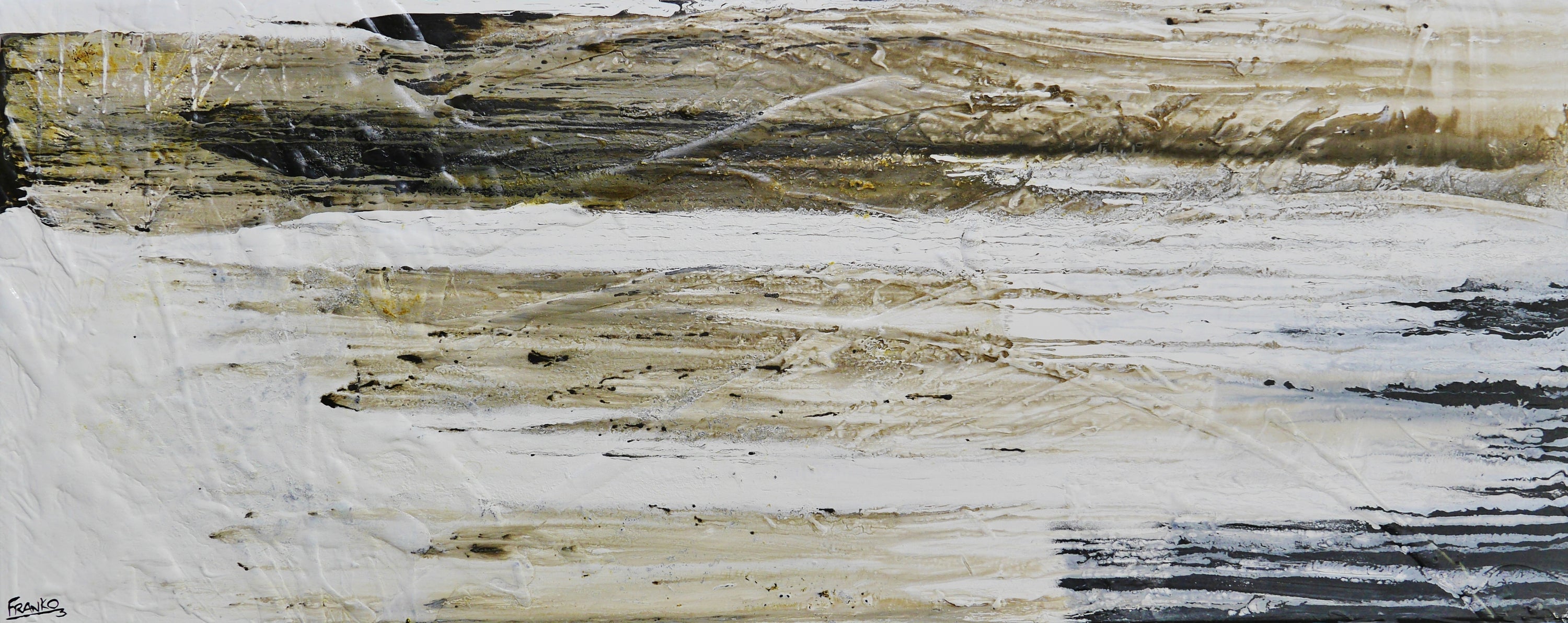 Sway 200cm x 80cm Earthy Textured Abstract Painting with gloss finish