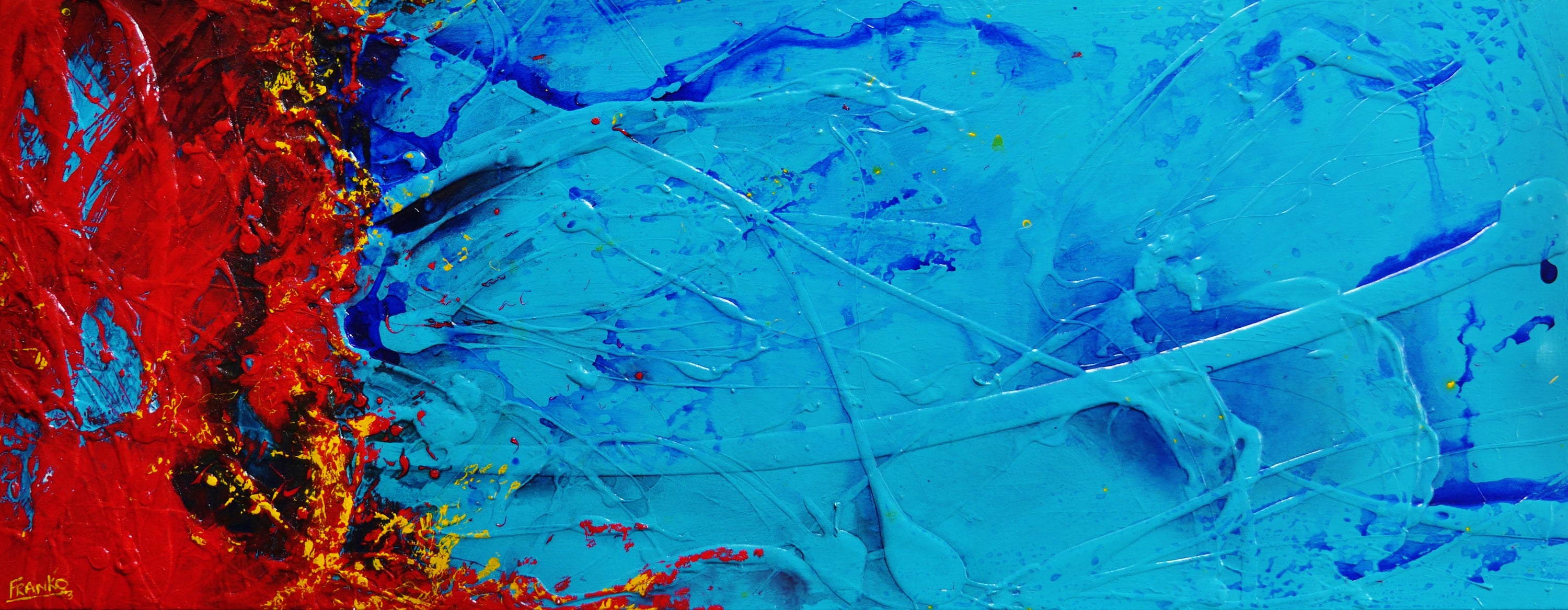 Cobalt Dragon 200cm x 80cm Textured Abstract Painting (SOLD)