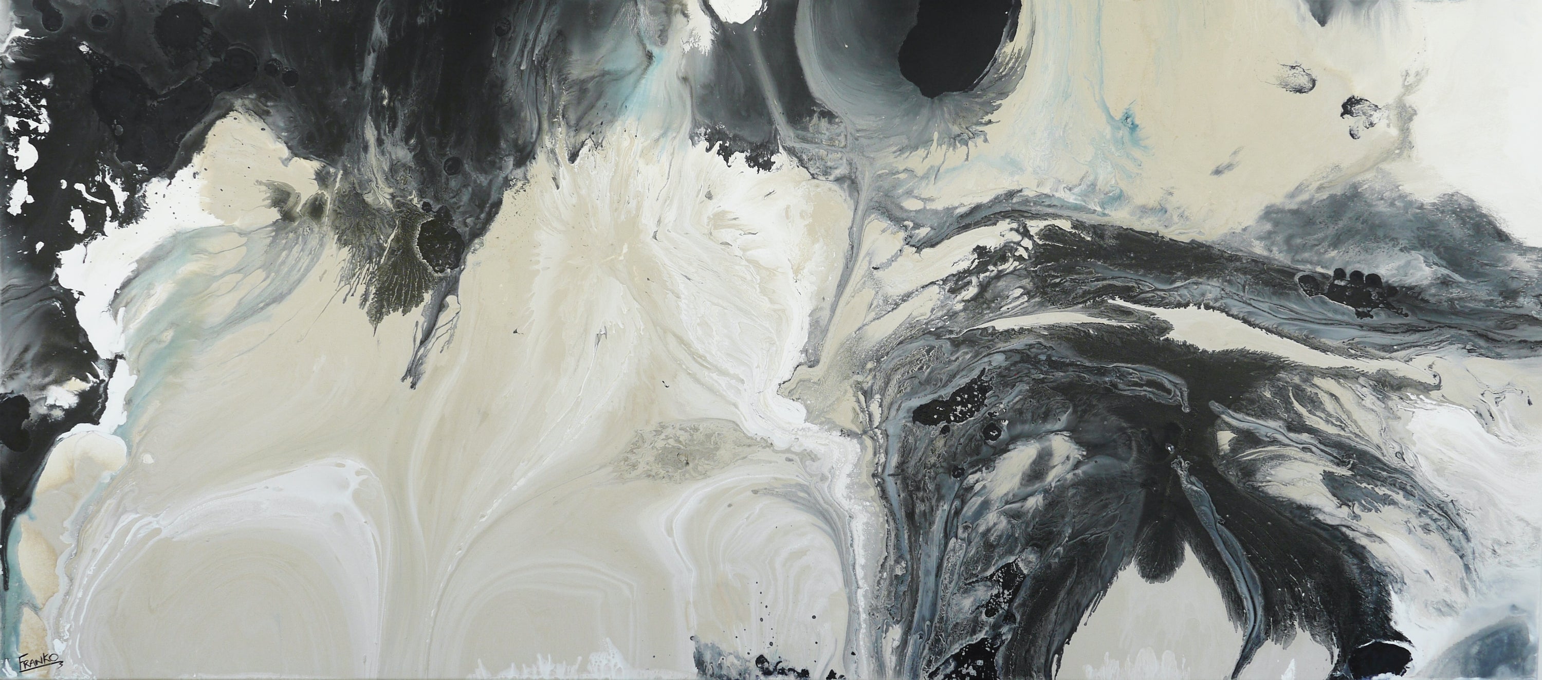 Refined 868 270cm x 120cm Blended Ink Abstract Painting