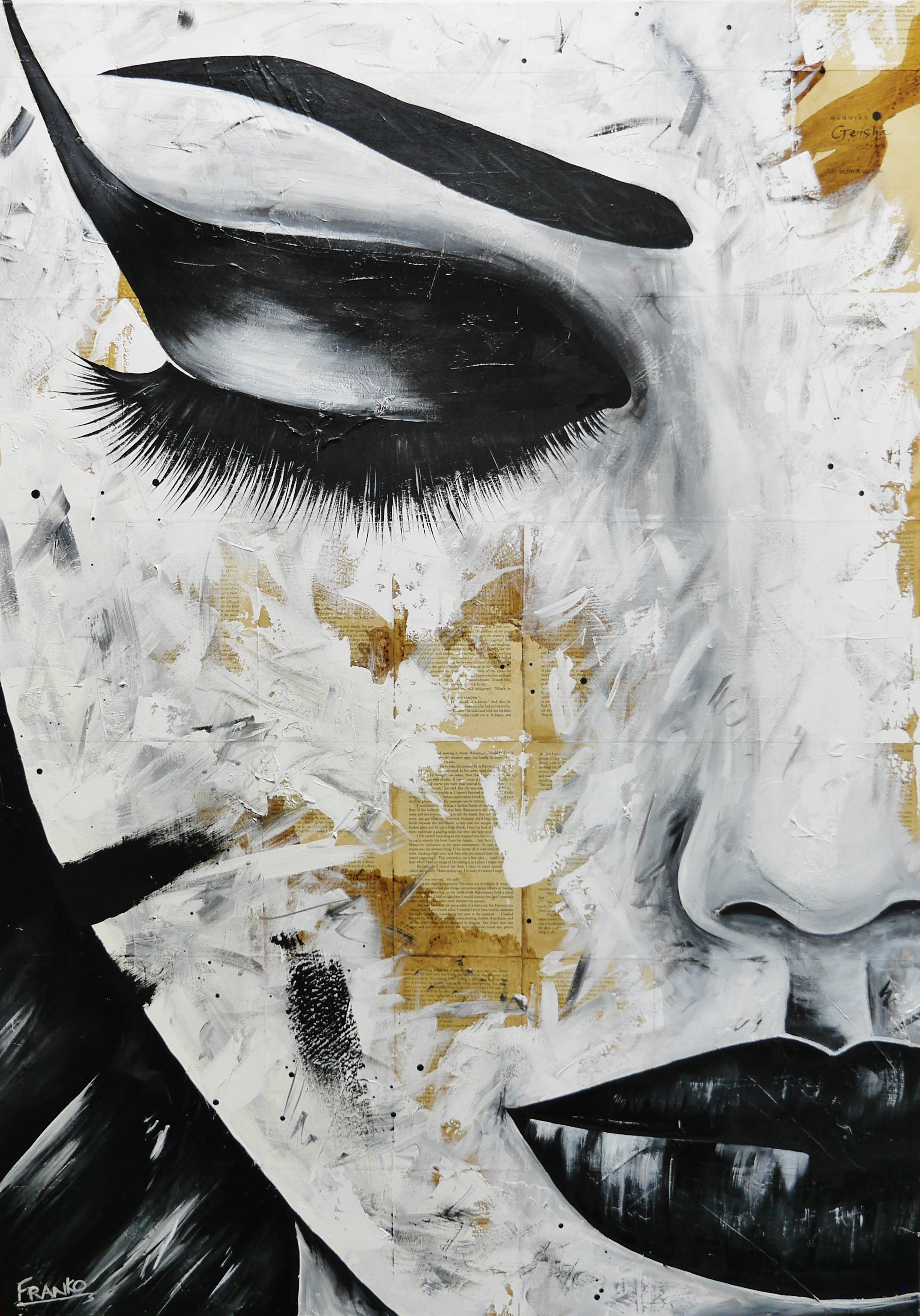 Sensai (Delicate) 100cm x 140cm Geisha Urban Pop Book Club Painting (SOLD)