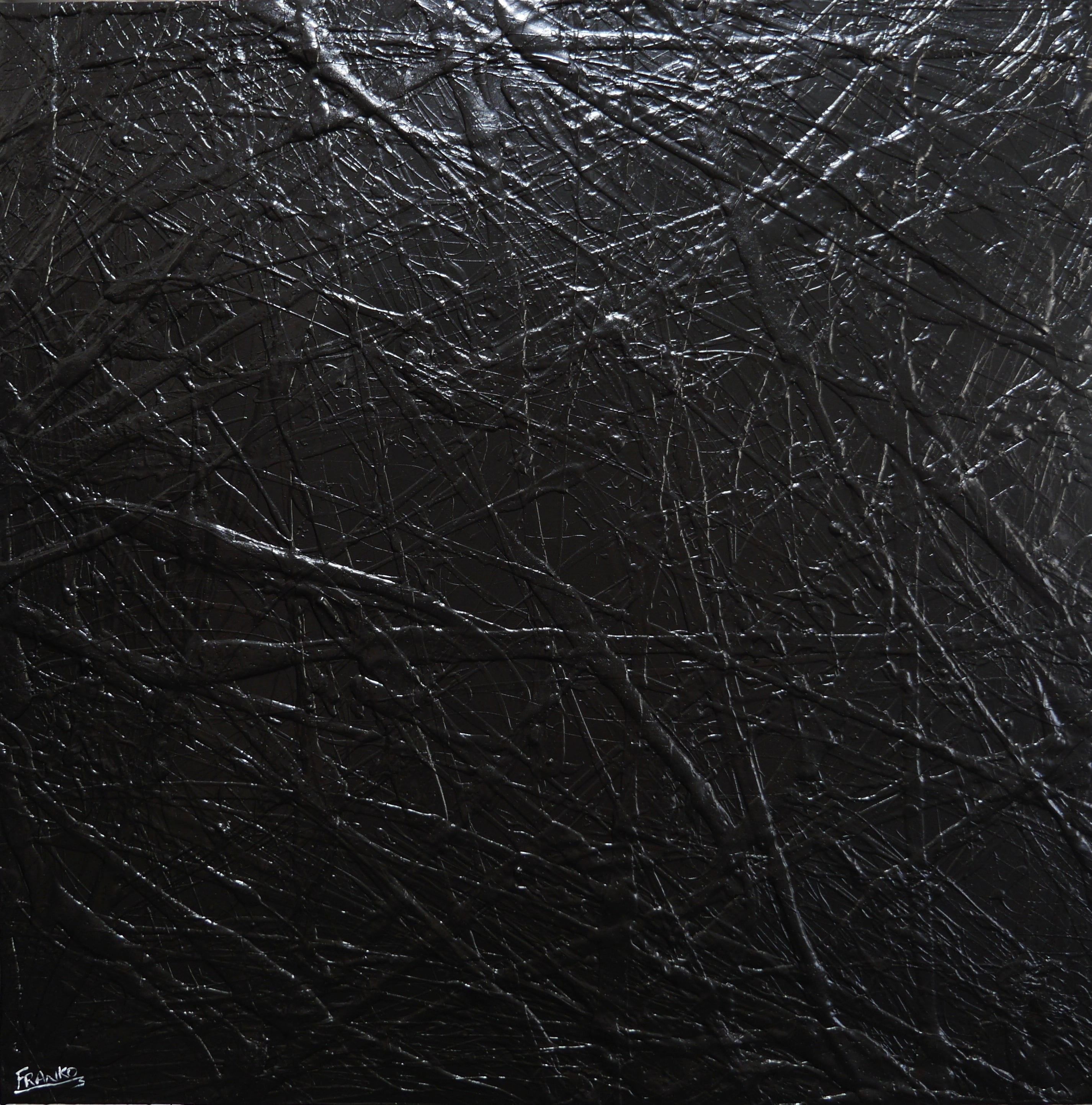 Wicked Ways 145cm x 145cm Black Textured Abstract Painting