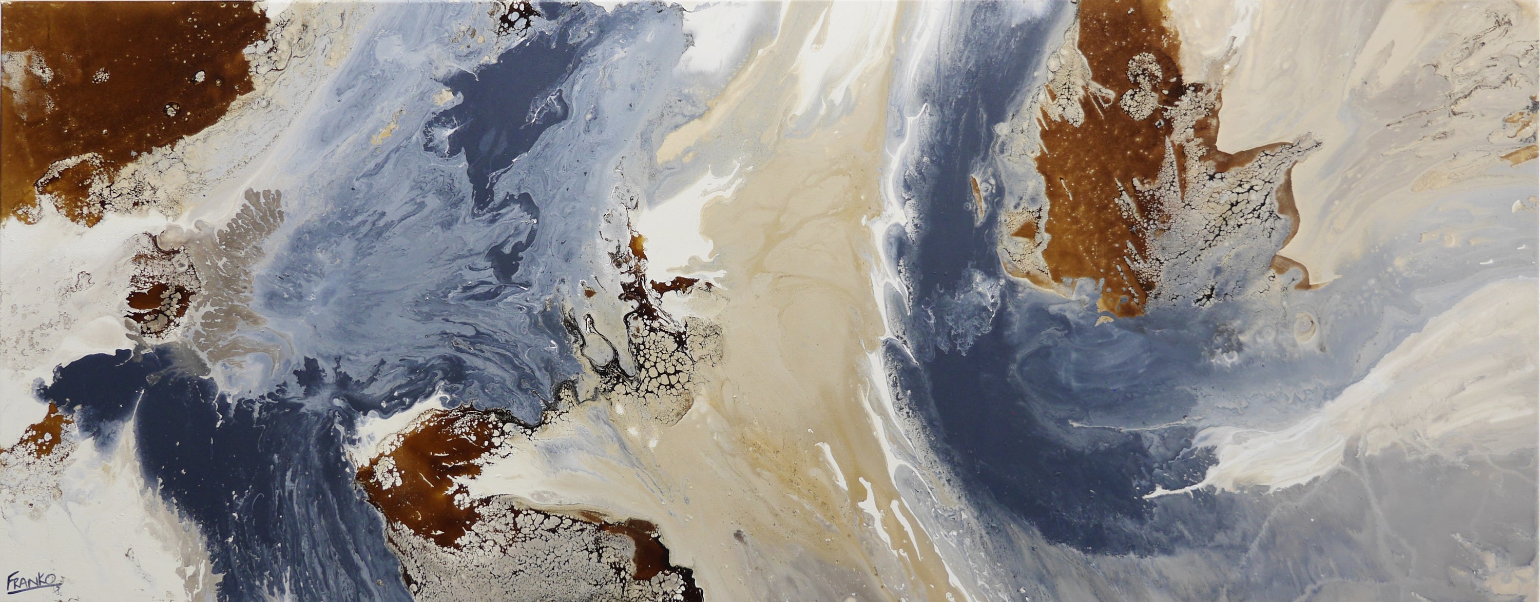 Refined 62 200cm x 80cm Blended Ink Abstract Painting