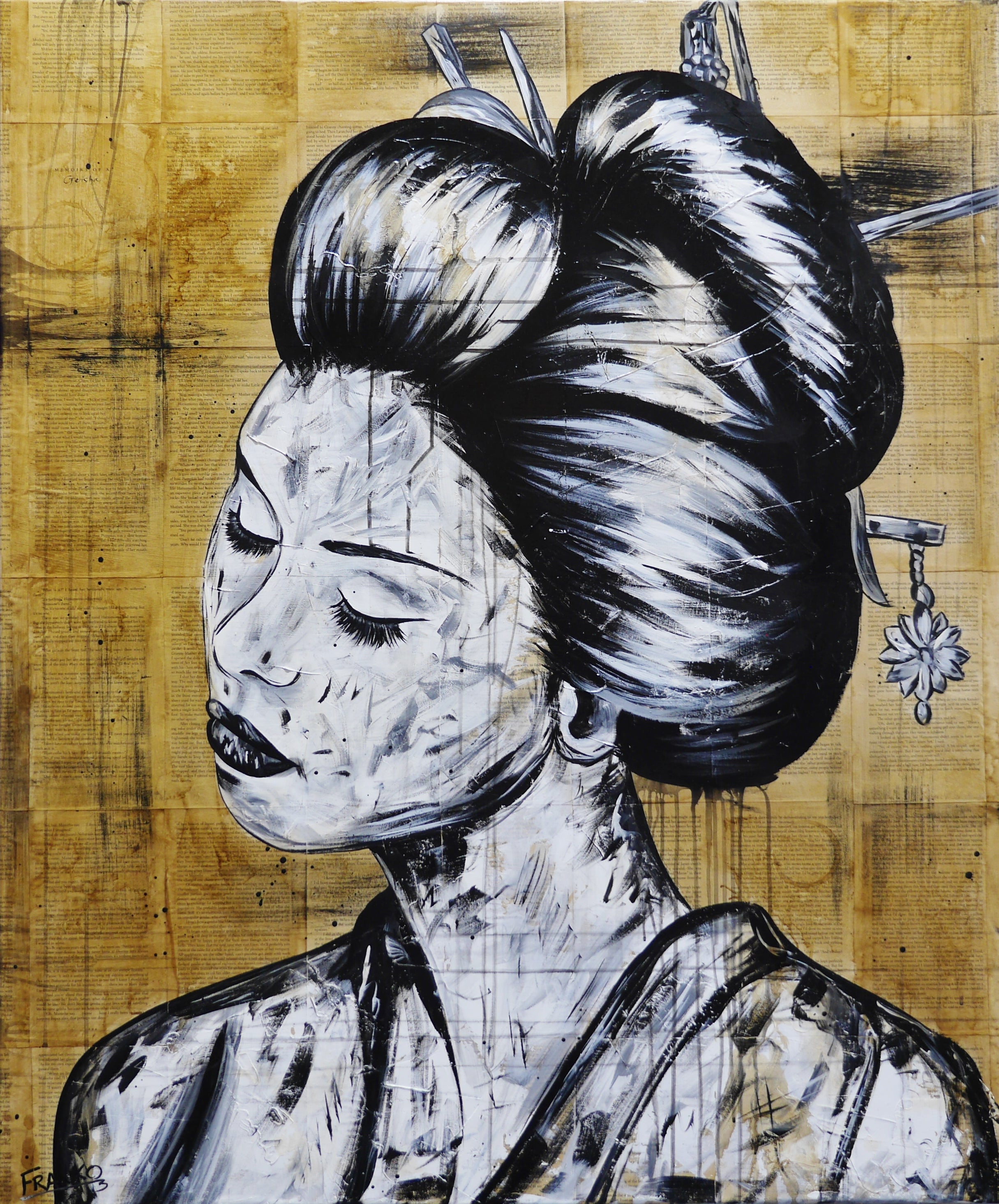 Geisha Study #9 100cm x 120cm Geisha Urban Pop Book Club Painting (SOLD)