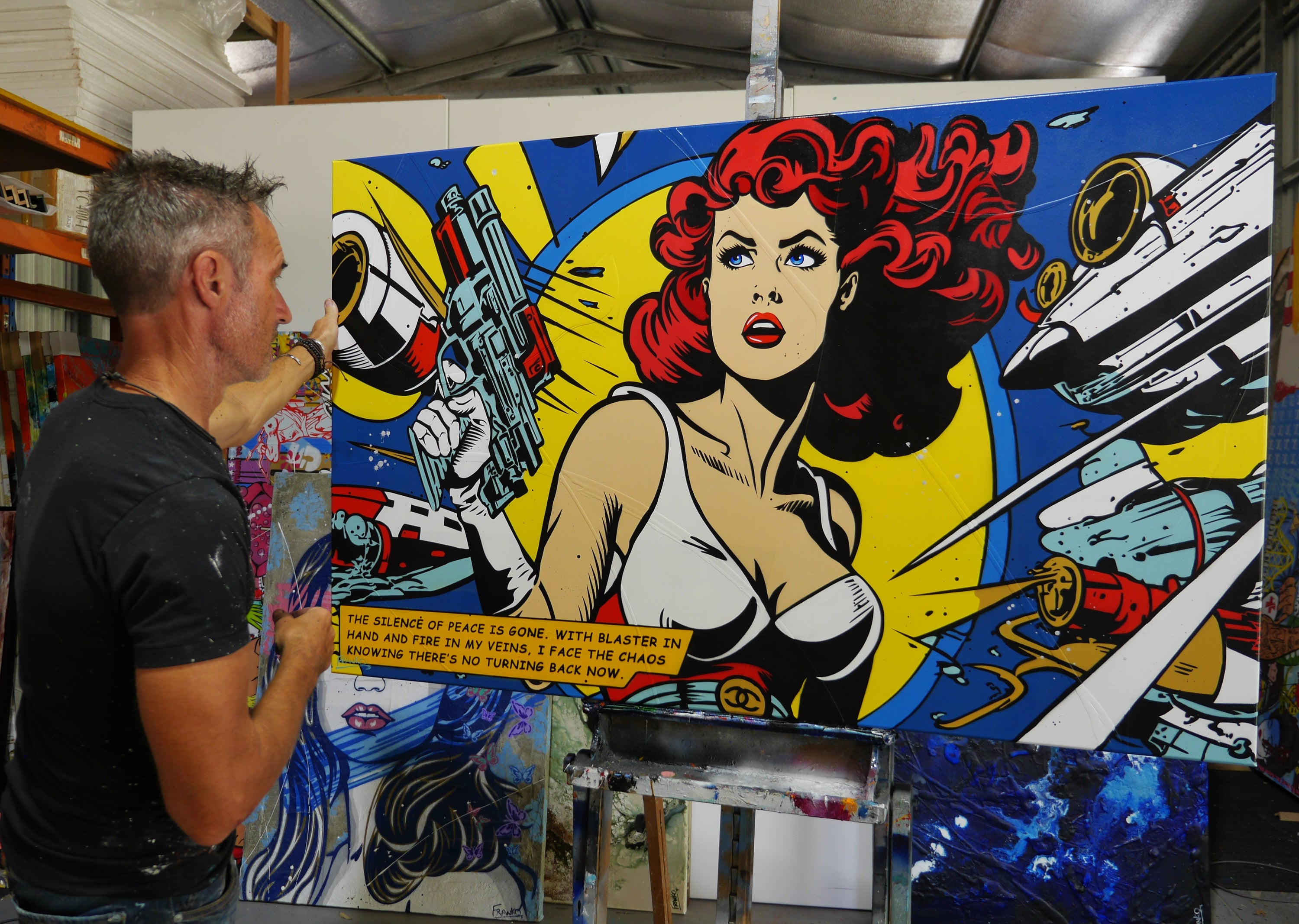 Blaster in Hand 160cm x 100cm Space Classic Pop Art Painting
