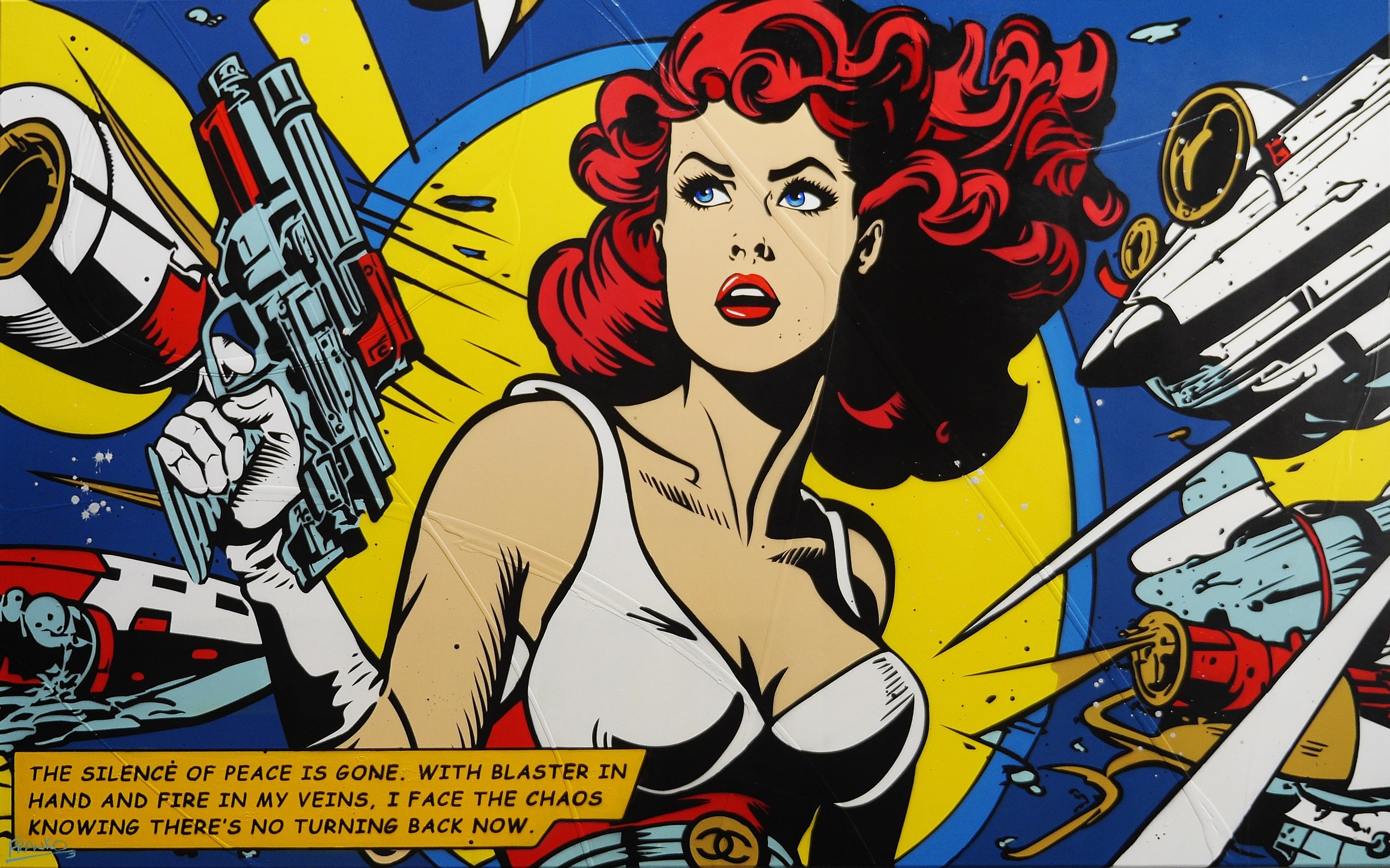 Blaster in Hand 160cm x 100cm Space Classic Pop Art Painting