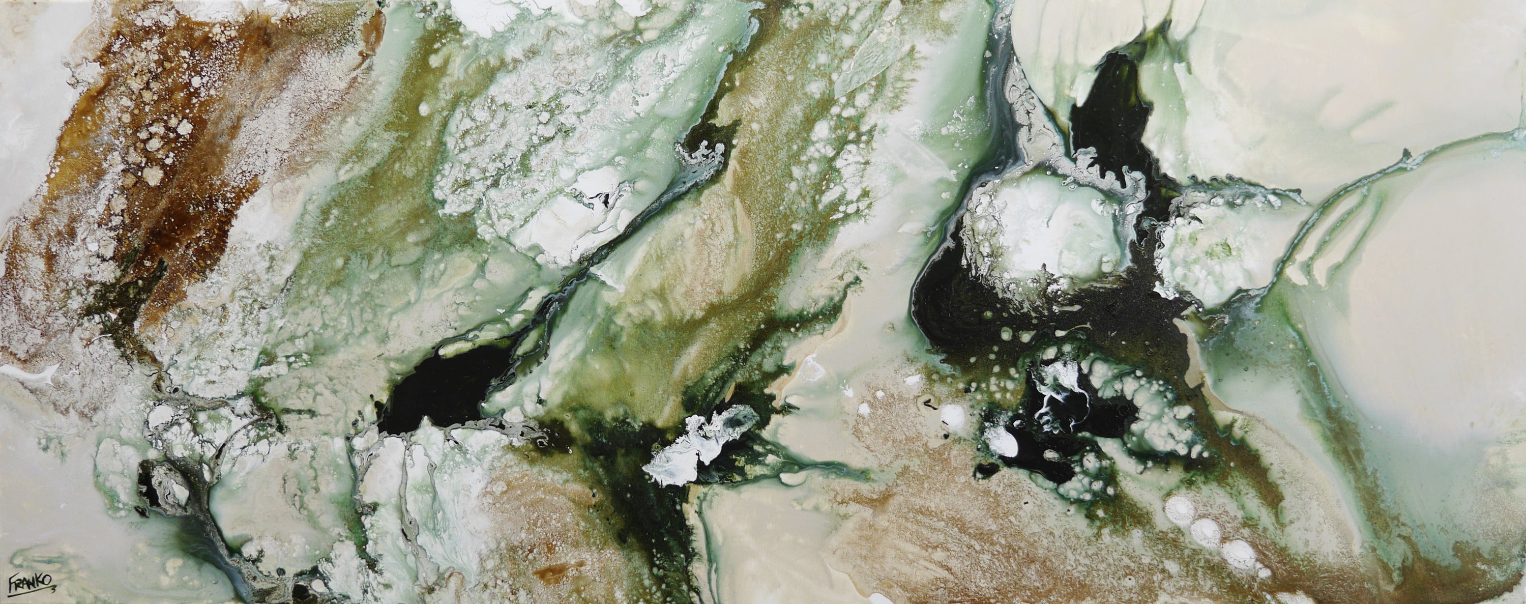 Refined 330 200cm x 80cm Blended Ink Abstract Painting (SOLD)