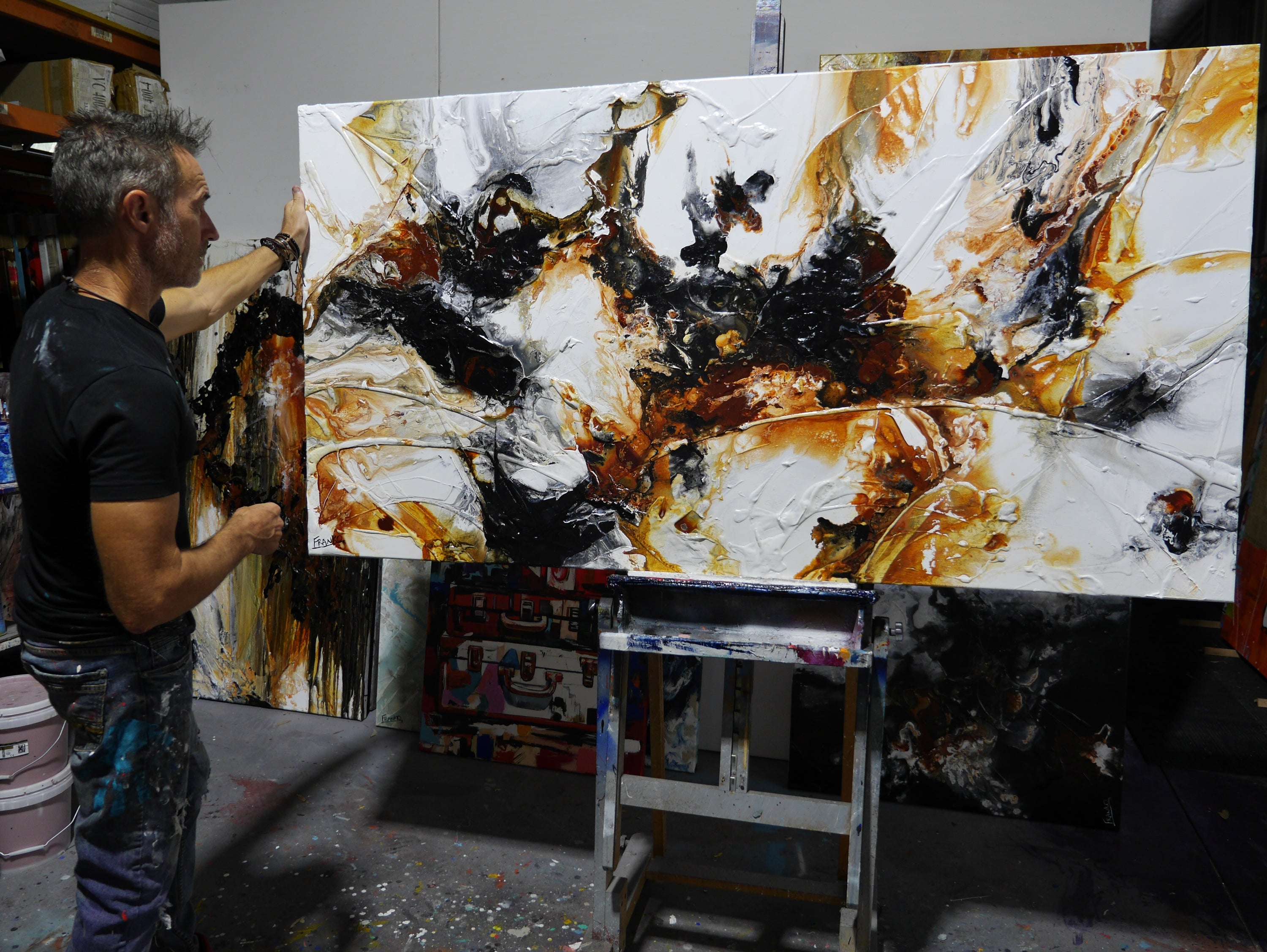 Rusted Embargo 190cm x 100cm Rustic Textured Abstract Painting (SOLD)
