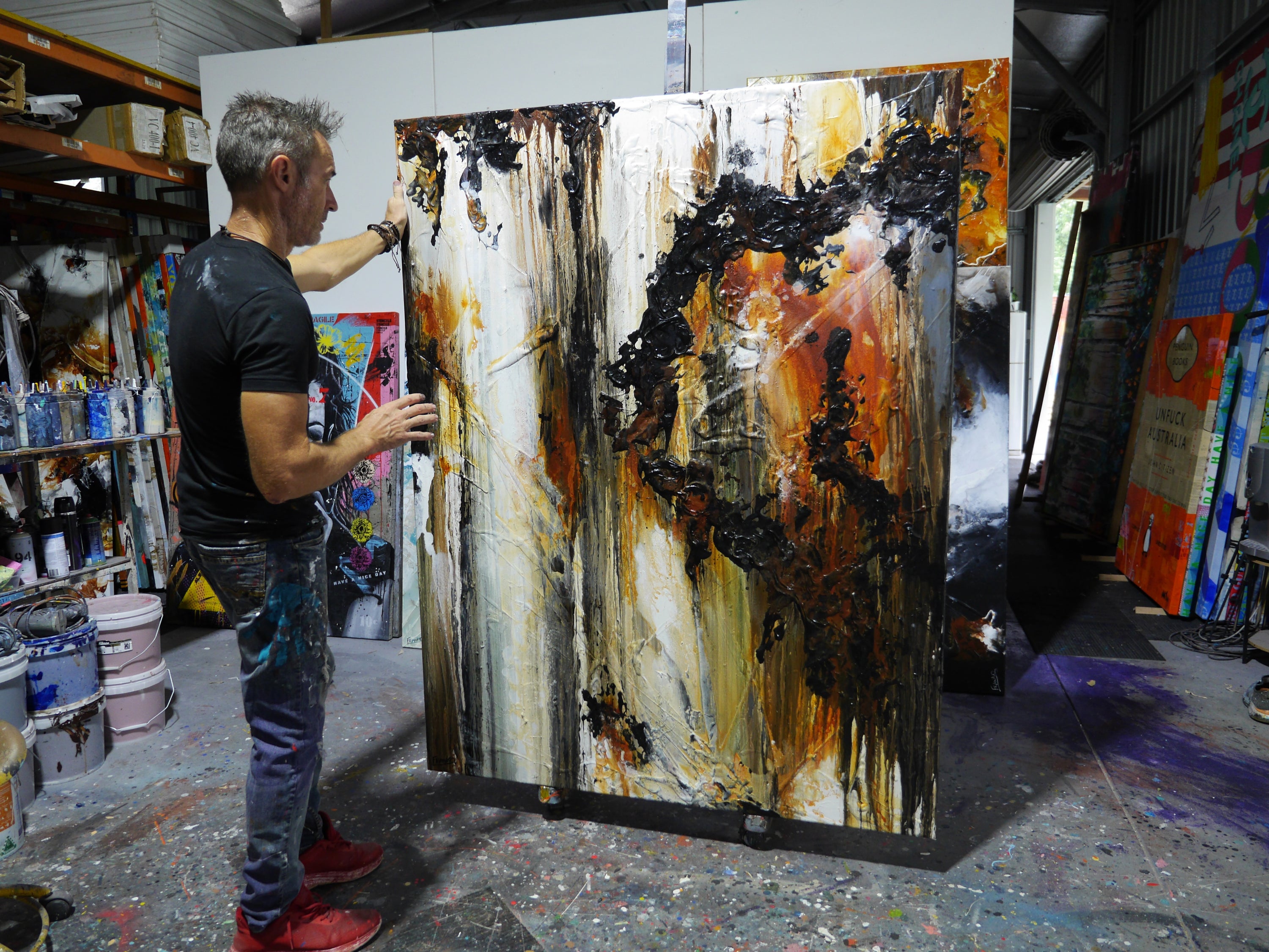 Ghosted Gum 140cm x 180cm Rustic Textured Abstract Painting