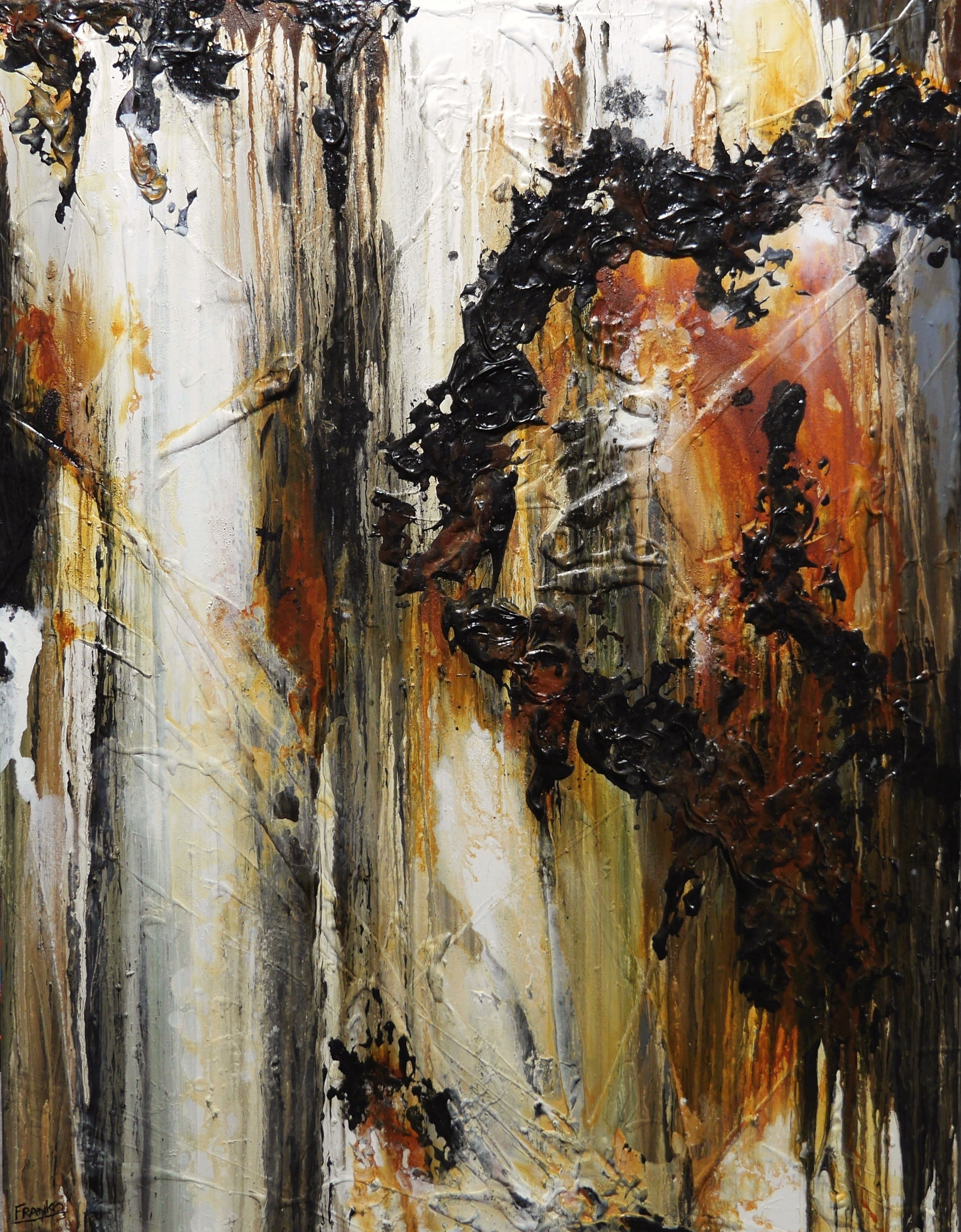 Ghosted Gum 140cm x 180cm Rustic Textured Abstract Painting