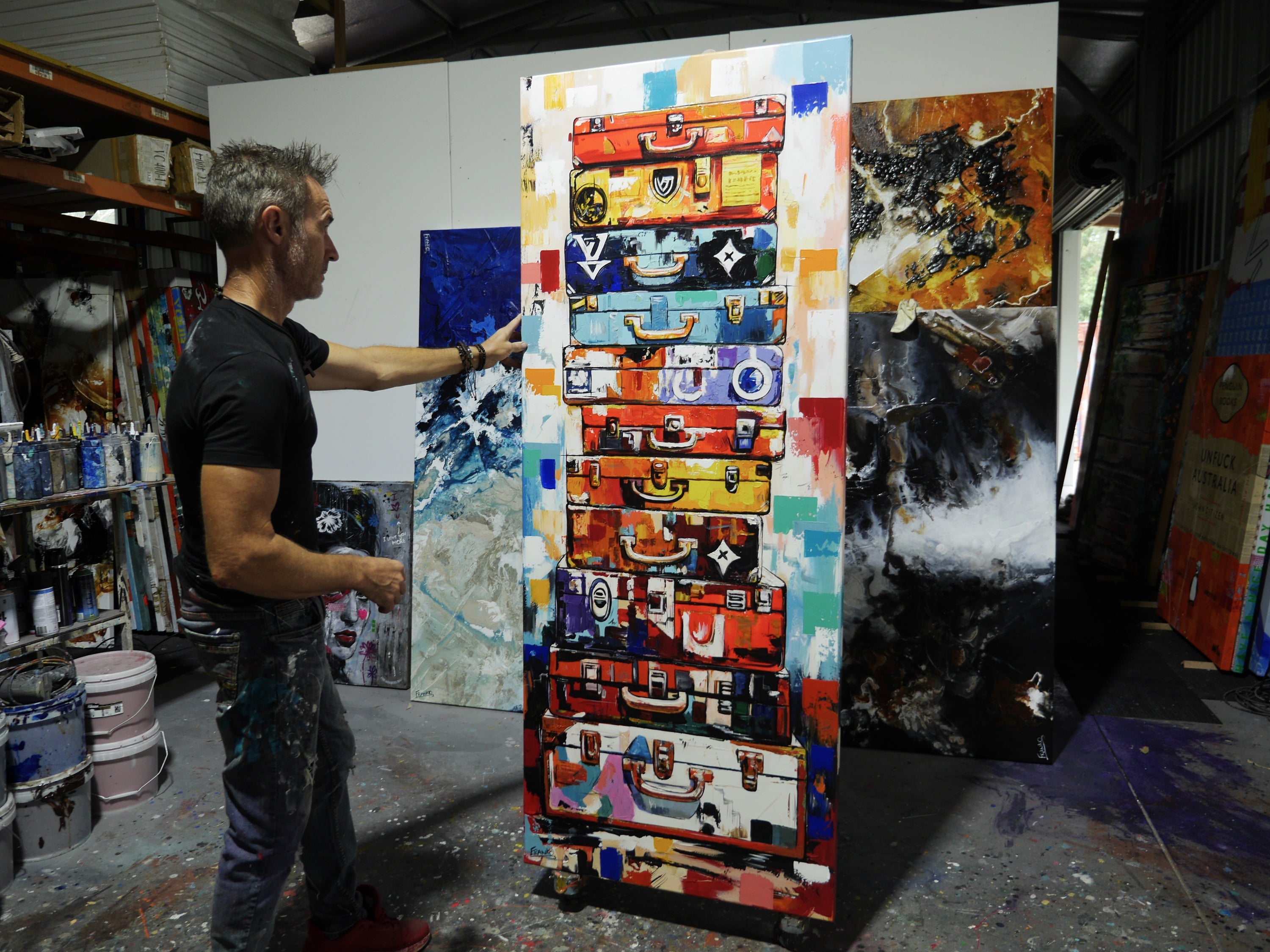 Next Stop 200cm x 80cm Textured Abstract Realism Painting (SOLD)