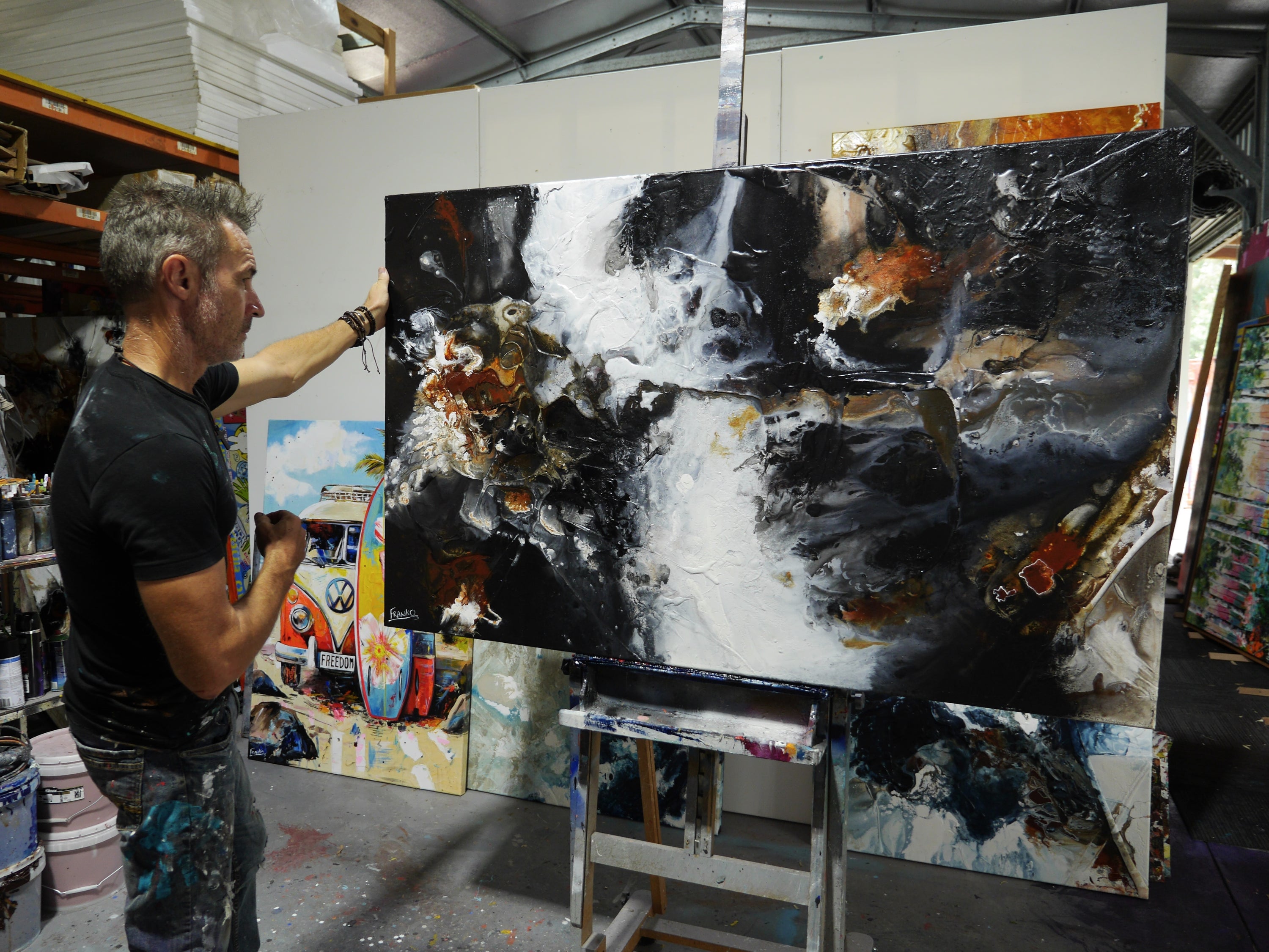 The Crux 160cm x 100cm Rustic Textured Abstract Painting