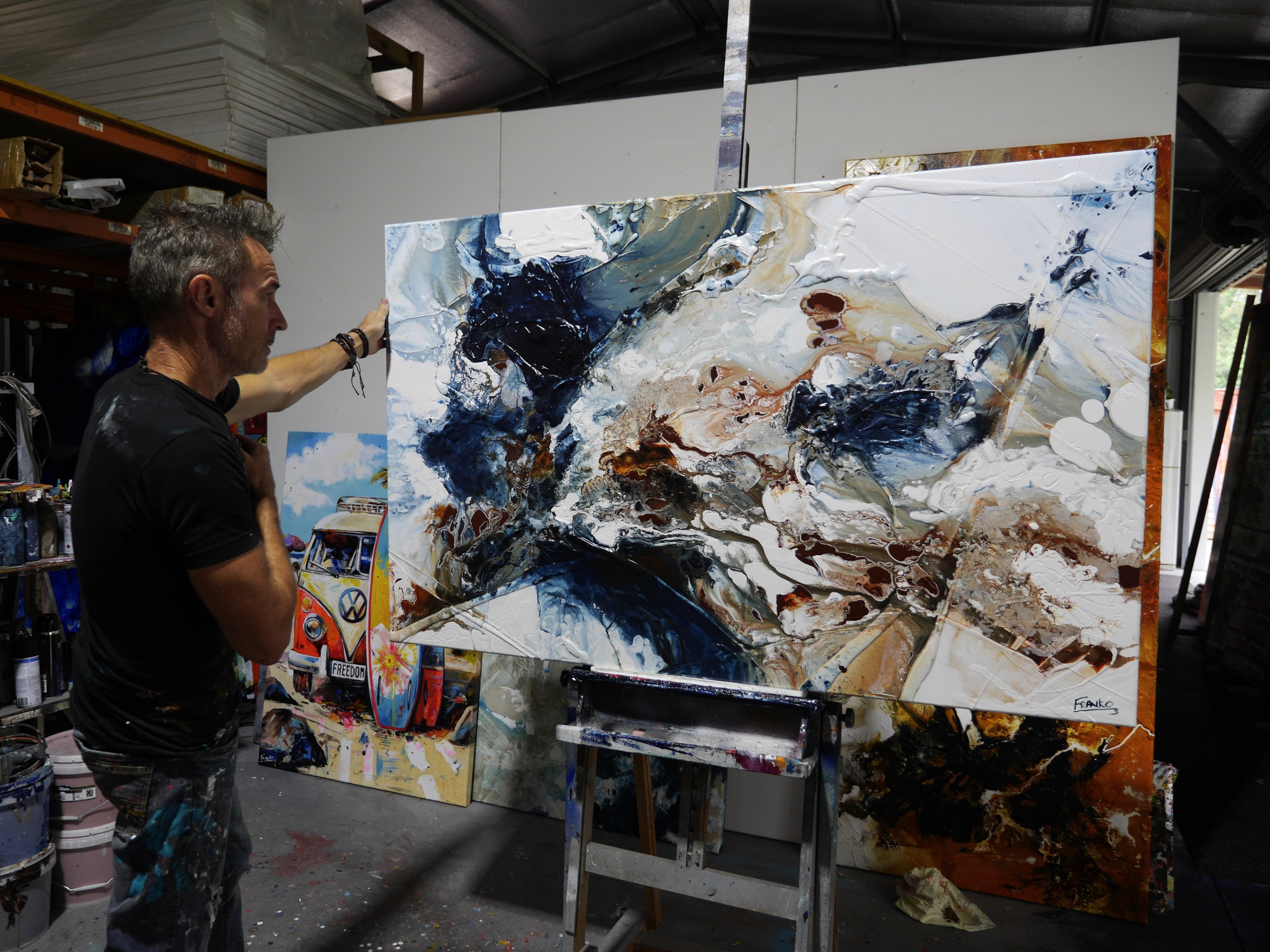 Midnight Rust 160cm x 100cm Rustic Textured Abstract Painting (SOLD)