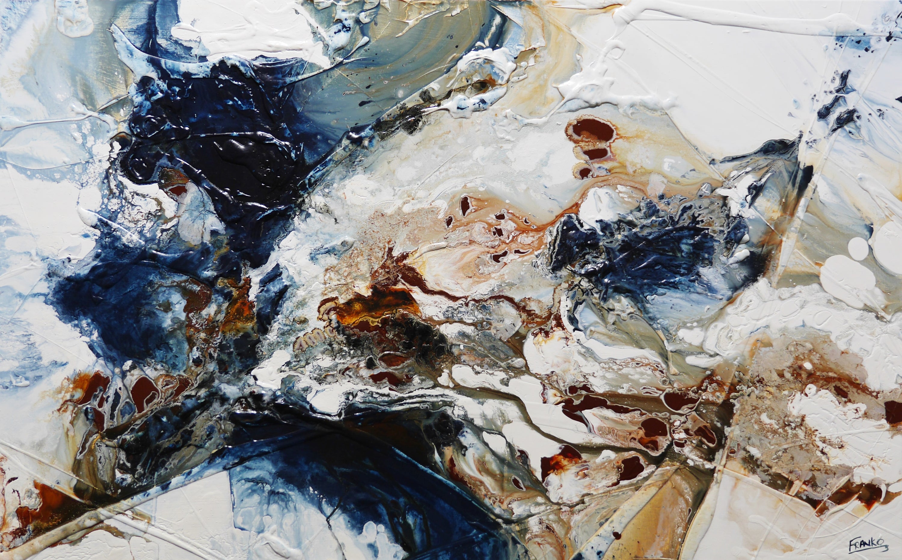 Midnight Rust 160cm x 100cm Rustic Textured Abstract Painting (SOLD)
