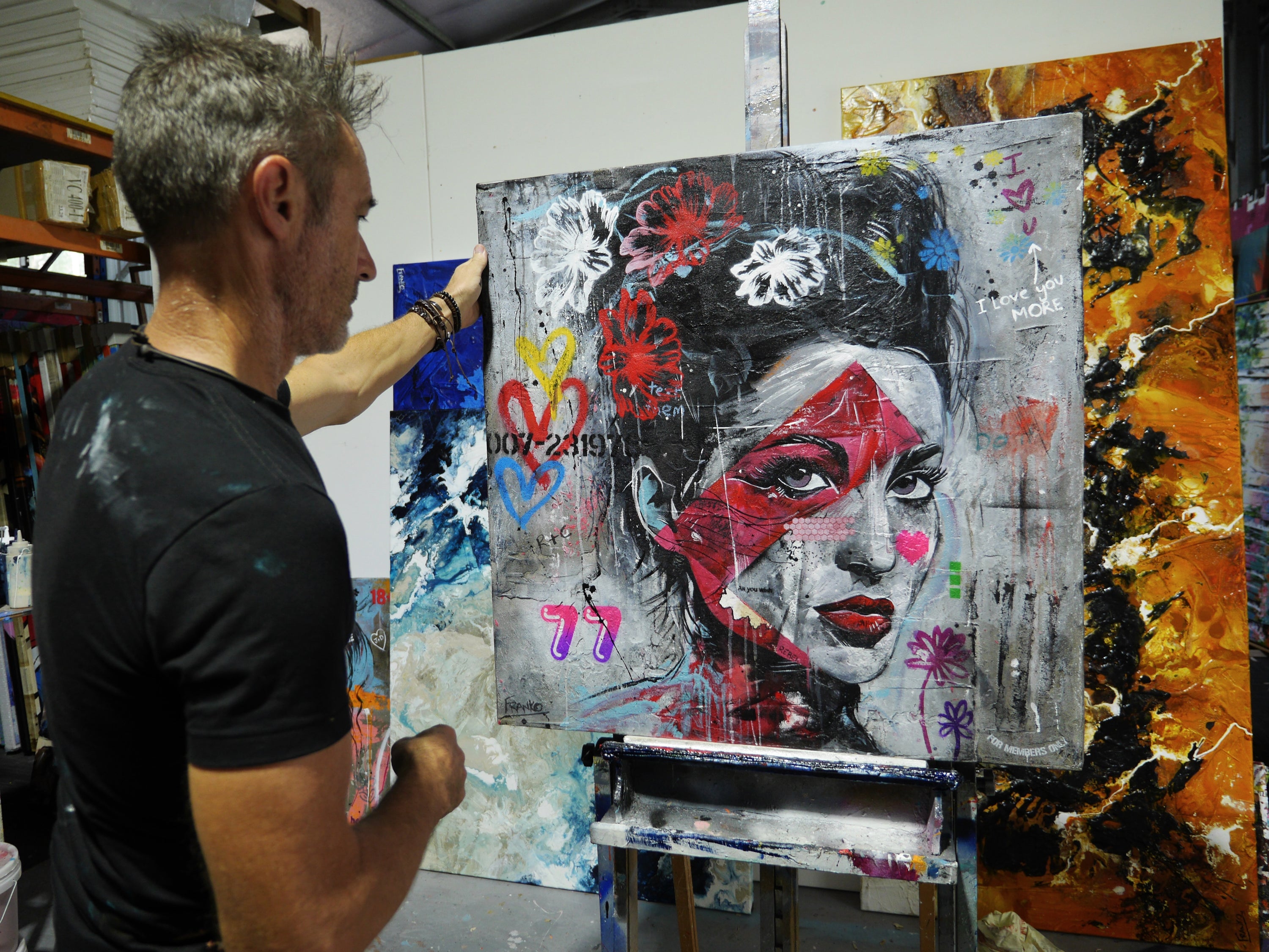 Jade 90cm x 90cm Industrial Concrete Textured Urban Pop Art Painting